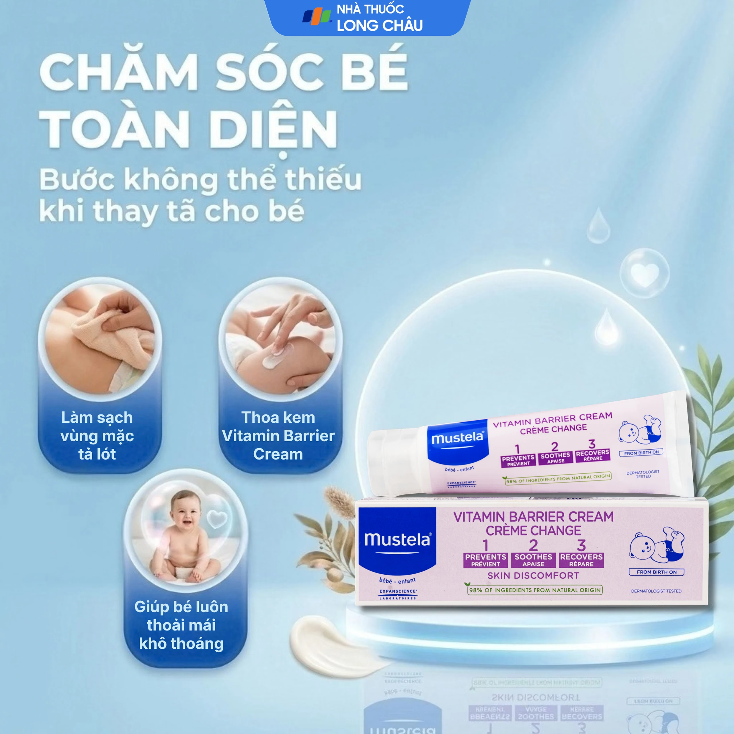 Kem bôi hăm tã Mustela Vitamin Barrier Cream Change (50ml) 5