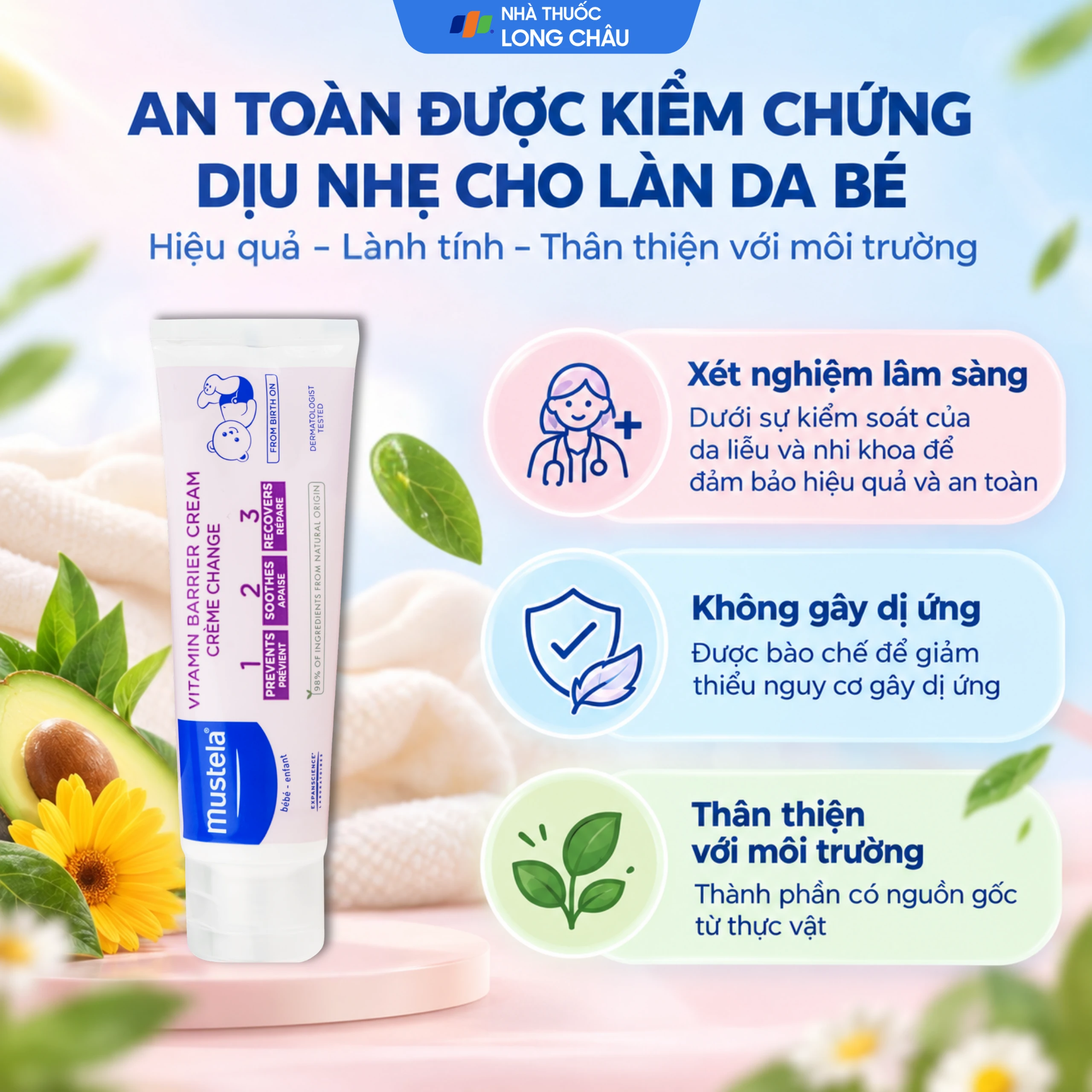 Kem bôi hăm tã Mustela Vitamin Barrier Cream Change (50ml) 6