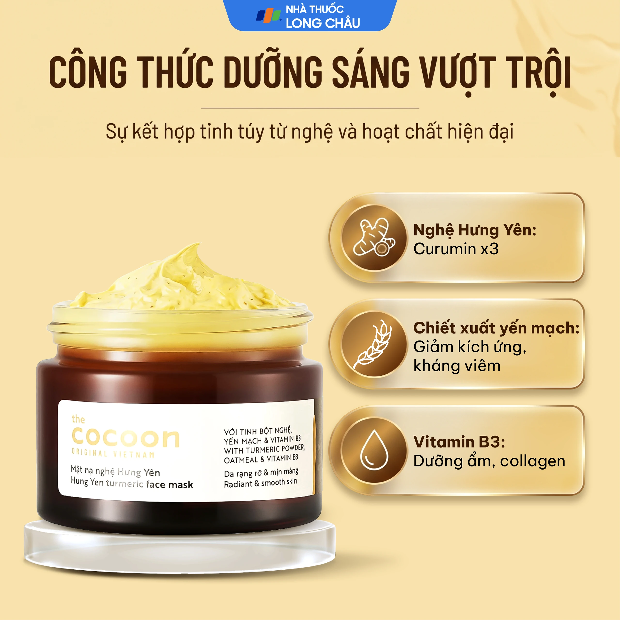 Mặt nạ nghệ Hưng Yên Cocoon cải thiện bề mặt, giúp da trở nên mịn màng (30ml) 3
