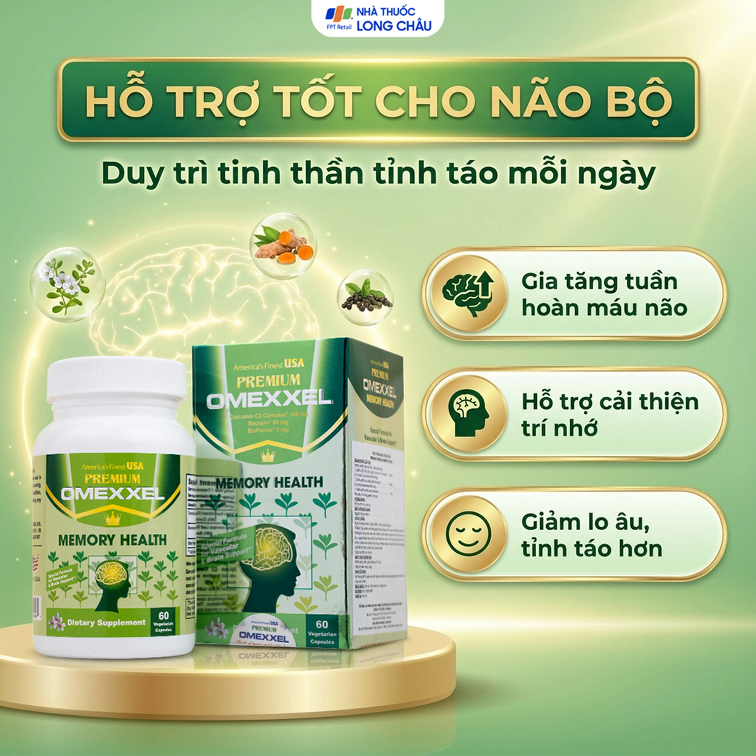 Viên uống hỗ trợ tốt cho não bộ Premium Omexxel Memory Health (60 viên) 4