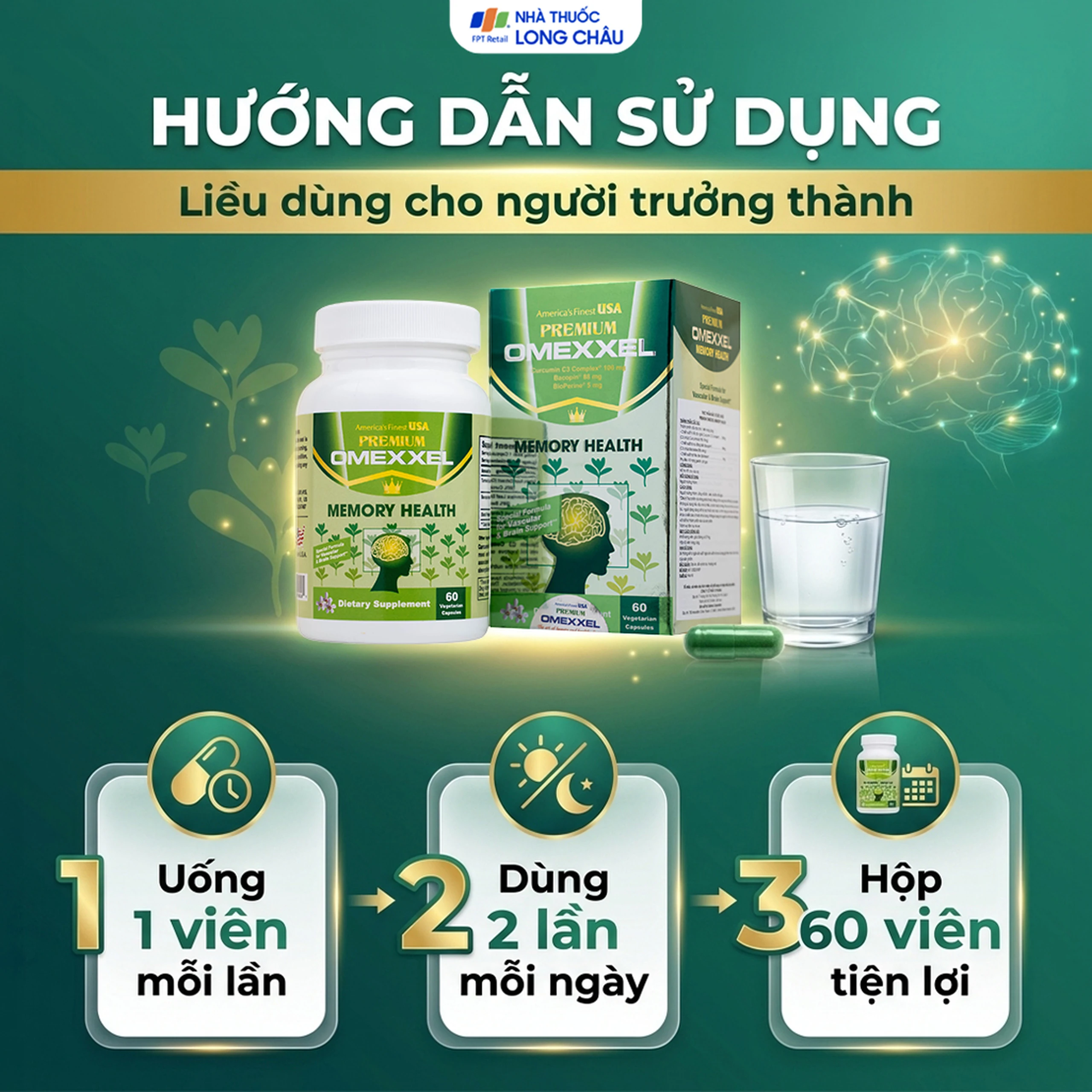 Viên uống hỗ trợ tốt cho não bộ Premium Omexxel Memory Health (60 viên) 5