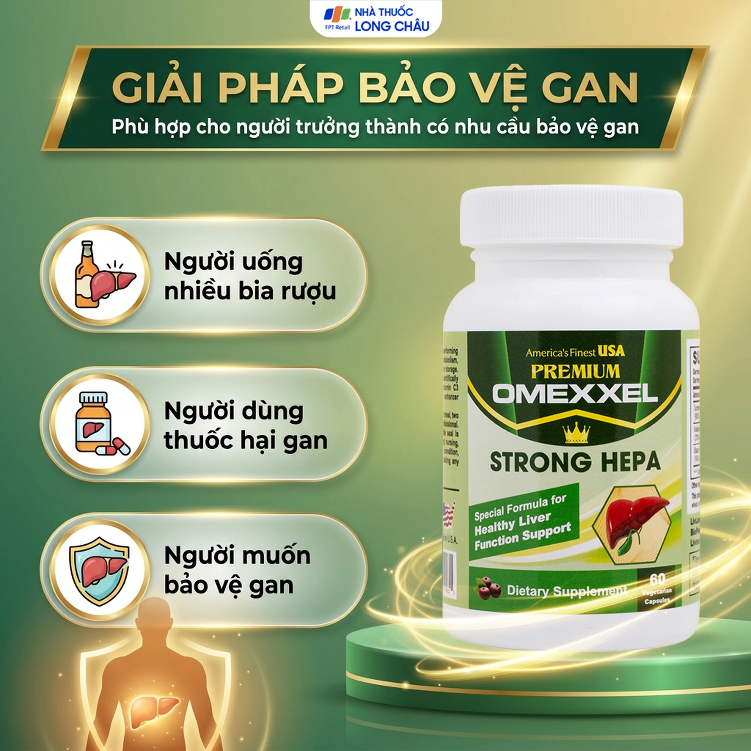 Viên uống hỗ trợ bảo vệ gan khỏe mạnh Premium Omexxel Strong Hepa (60 viên) 4