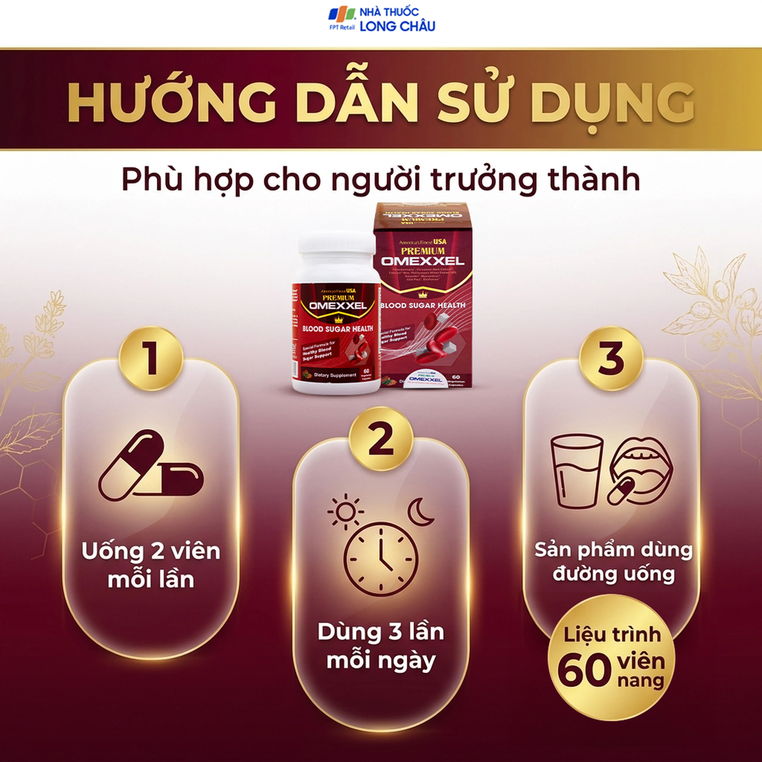 Viên uống hỗ trợ ổn định đường huyết Premium Omexxel Blood Sugar Health (60 viên) 5