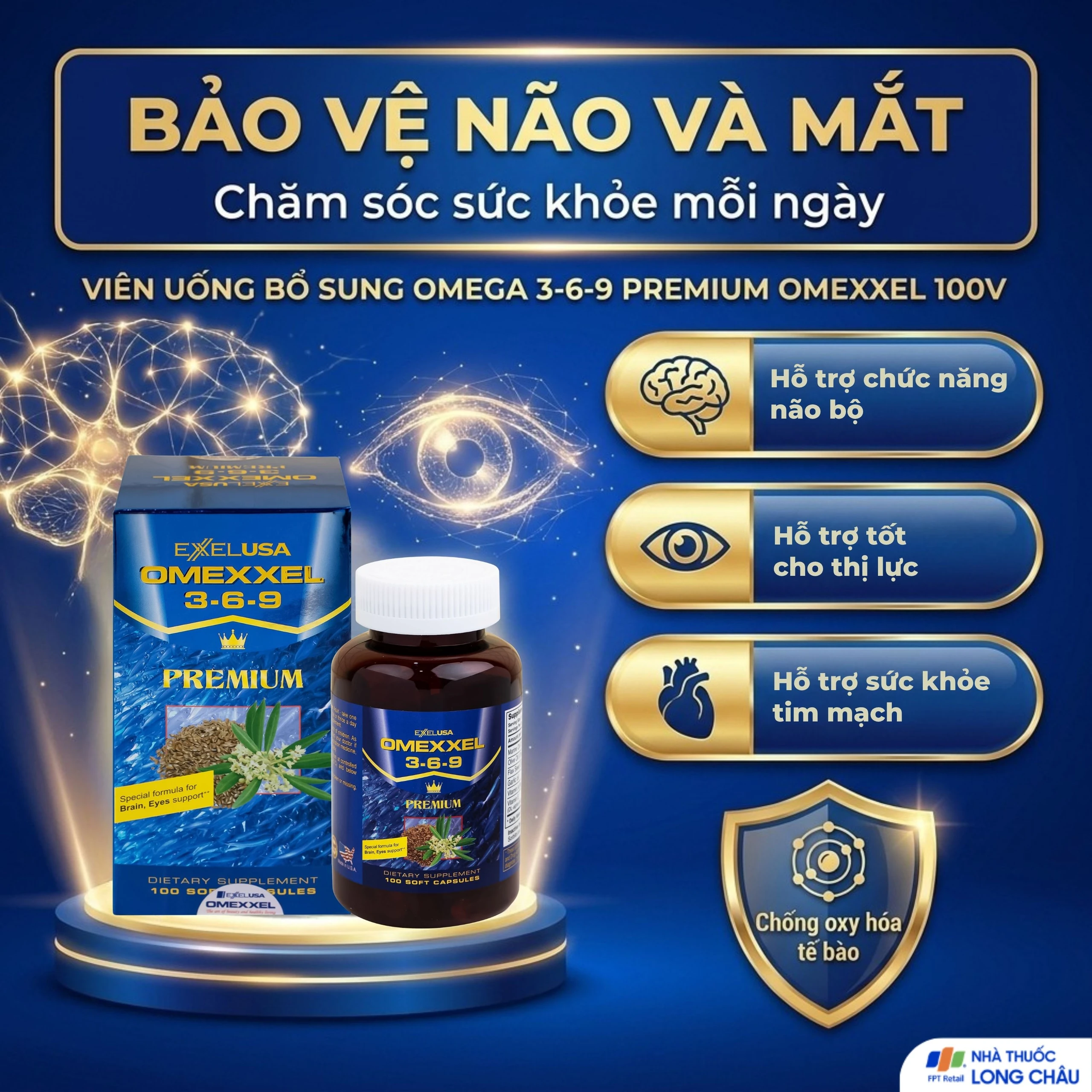 Viên uống hỗ trợ tốt cho não và mắt Omexxel 3-6-9 Premium (100 viên) 4