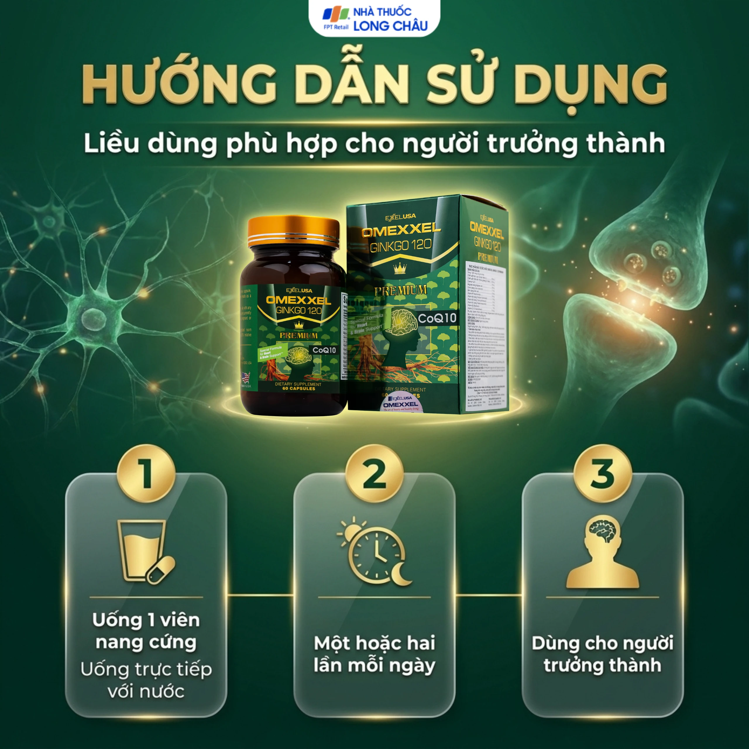 Viên uống hỗ trợ tốt cho não và tim mạch Omexxel Ginkgo 120 Premium (60 viên) 5