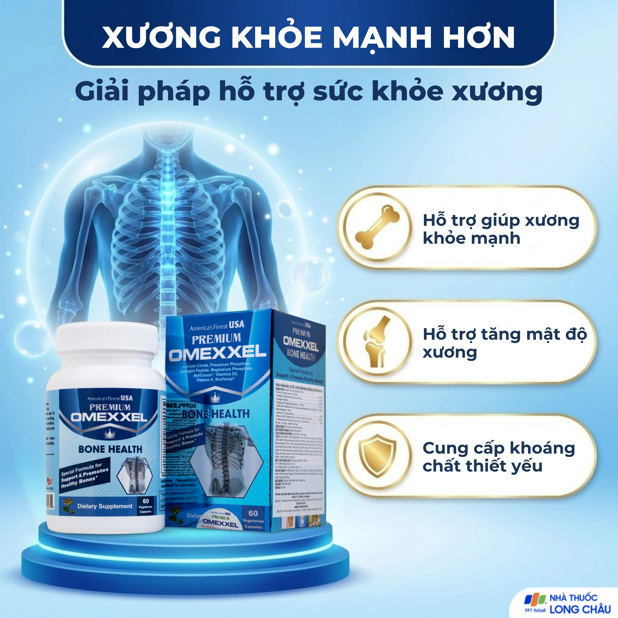 Viên uống hỗ trợ xương khỏe mạnh Premium Omexxel Bone Health (60 viên) 4