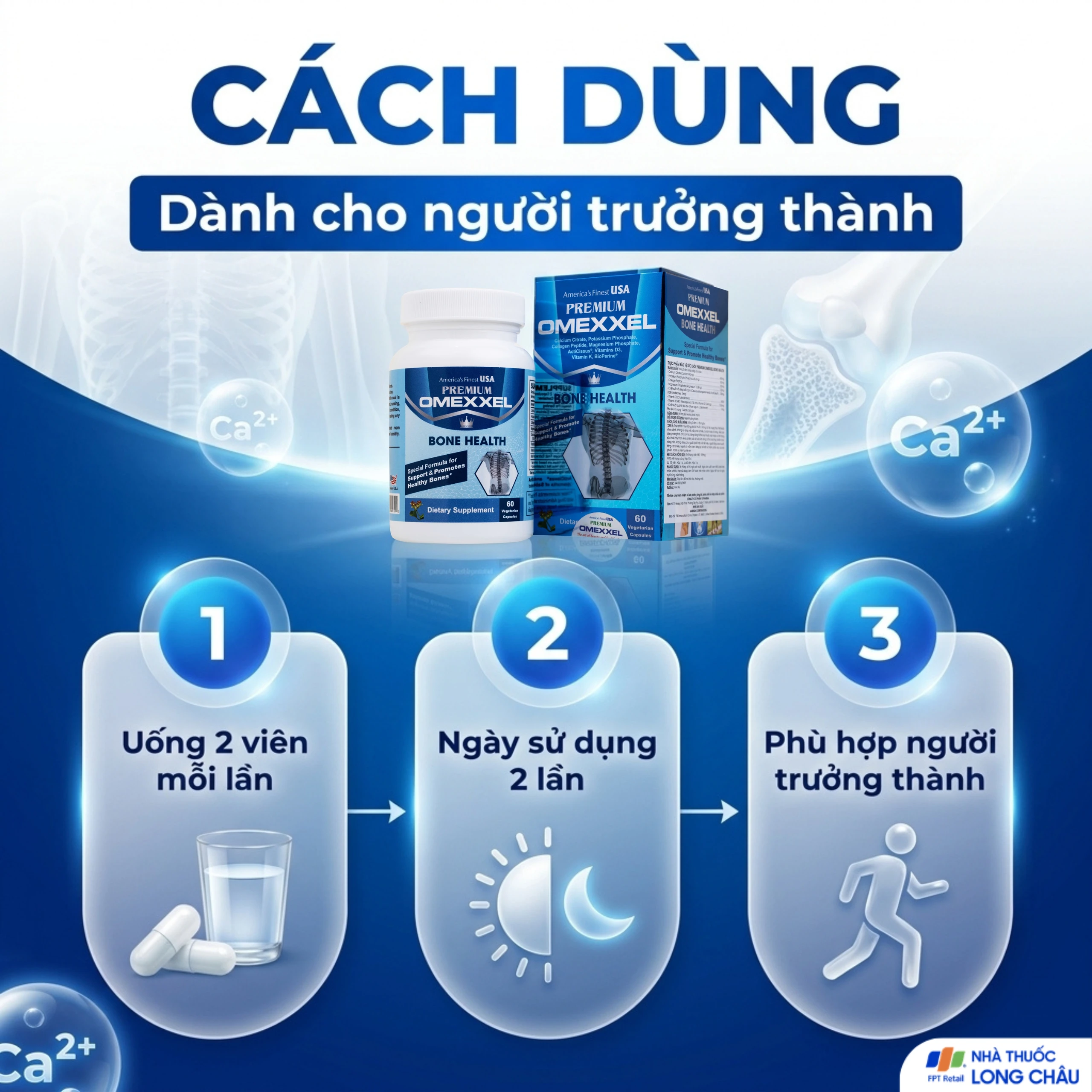 Viên uống hỗ trợ xương khỏe mạnh Premium Omexxel Bone Health (60 viên) 5