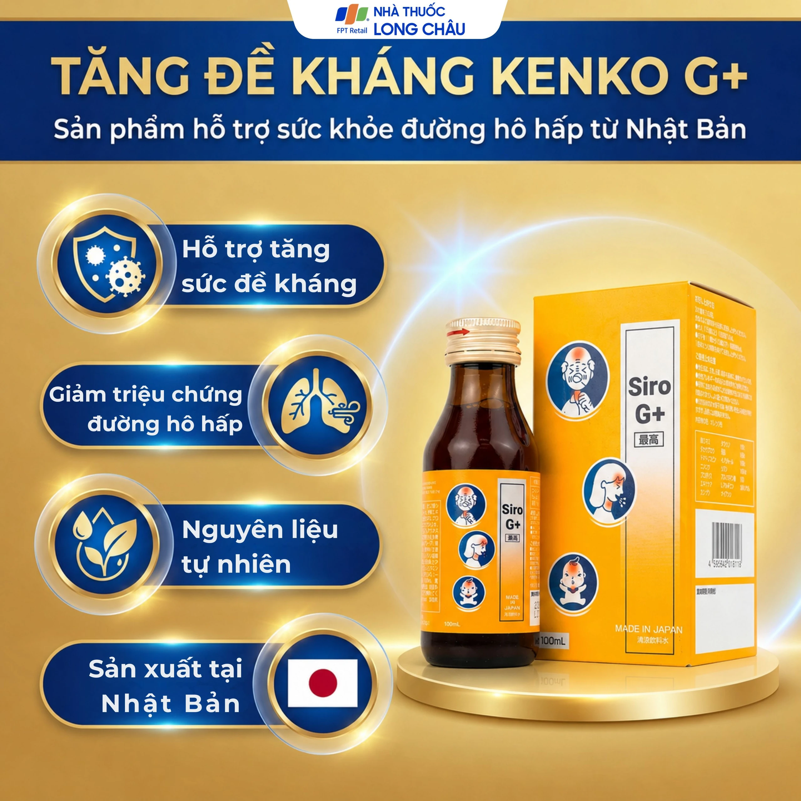 SIRO G+ Kenko hỗ trợ đường hô hấp trên, tăng cường đề kháng (100ml) 2