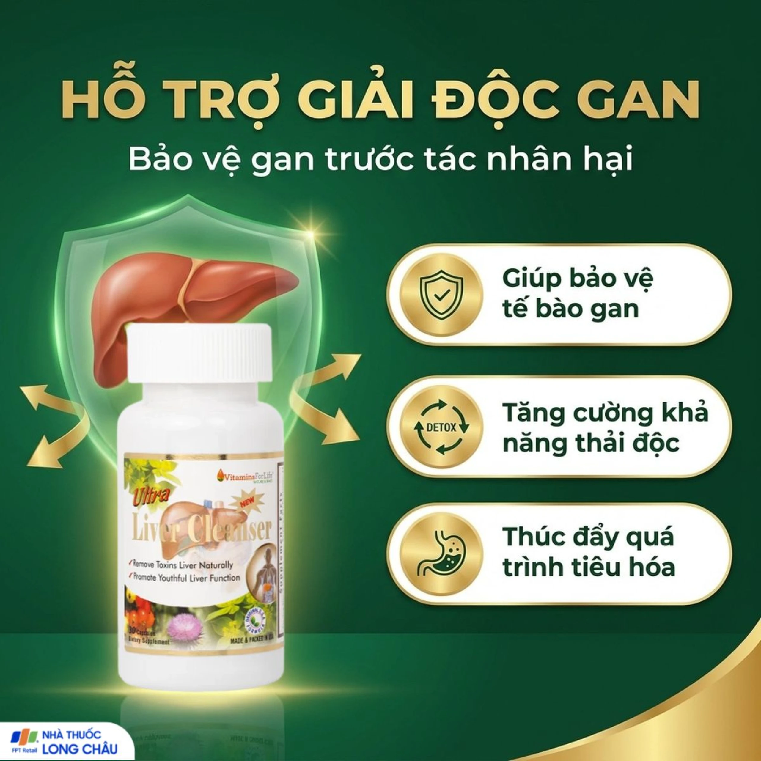 Viên uống hỗ trợ giải độc gan, giúp bảo vệ gan Ultra Liver Cleanser Vitamins For Life (30 viên) 4