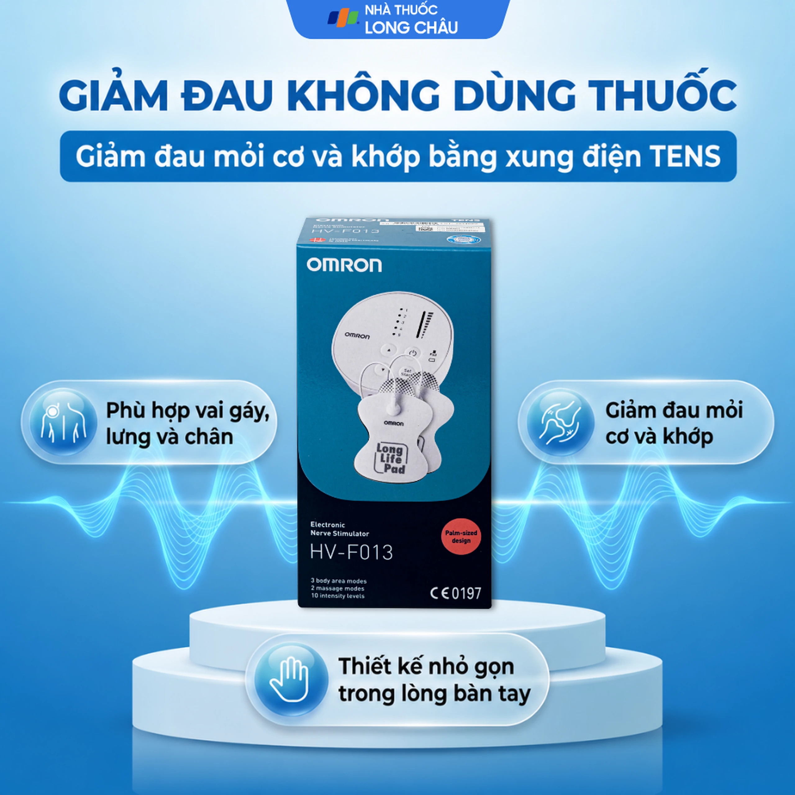 Máy massage (mát xa) xung điện trị liệu Omron HV-F013 giúp giảm đau cơ và khớp 2