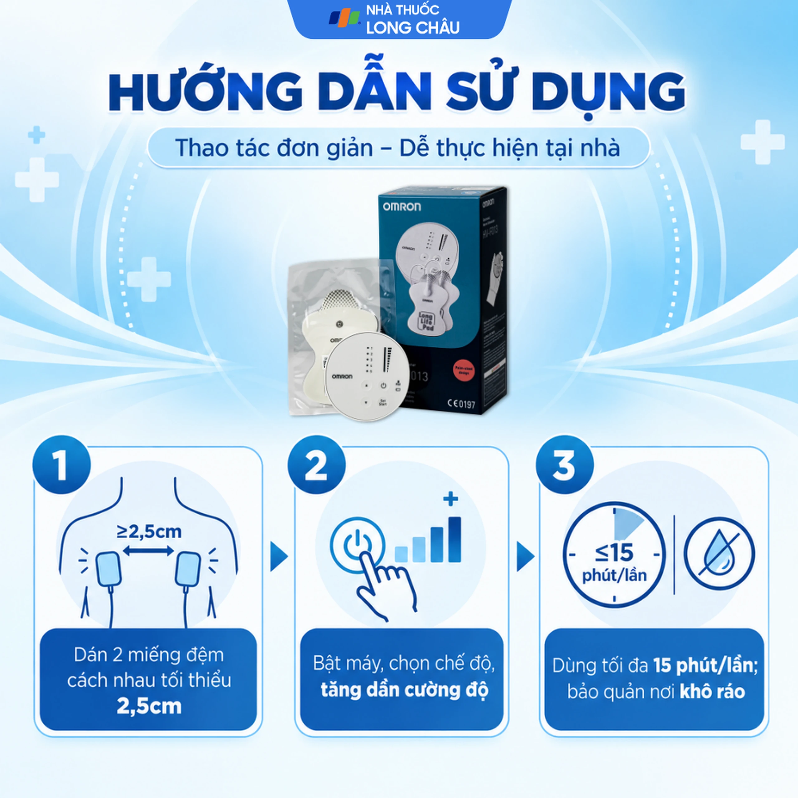 Máy massage (mát xa) xung điện trị liệu Omron HV-F013 giúp giảm đau cơ và khớp 5