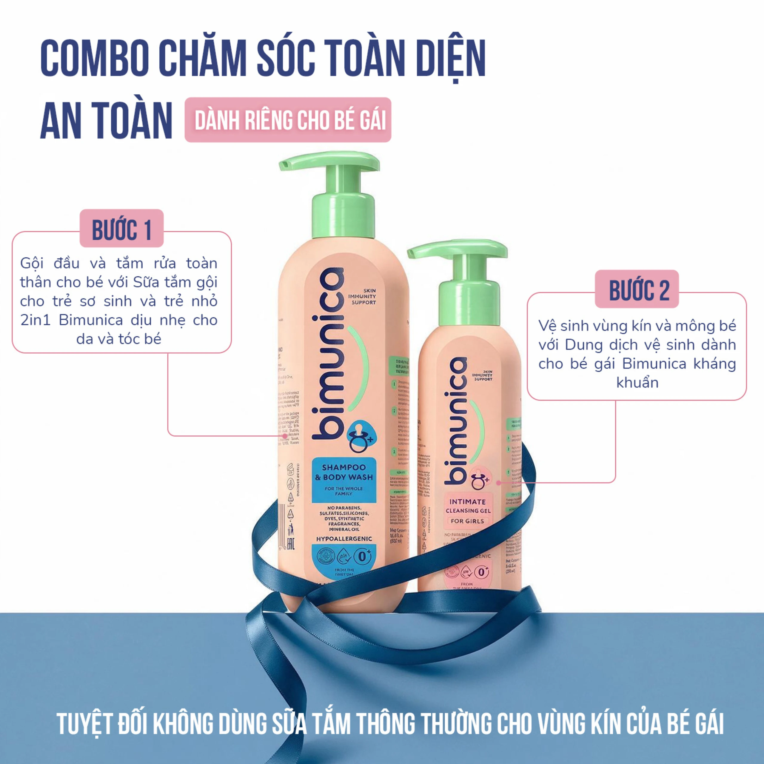 Dung dịch vệ sinh dành cho bé gái Bimunica kháng khuẩn, bảo vệ vùng kín (250ml) 7