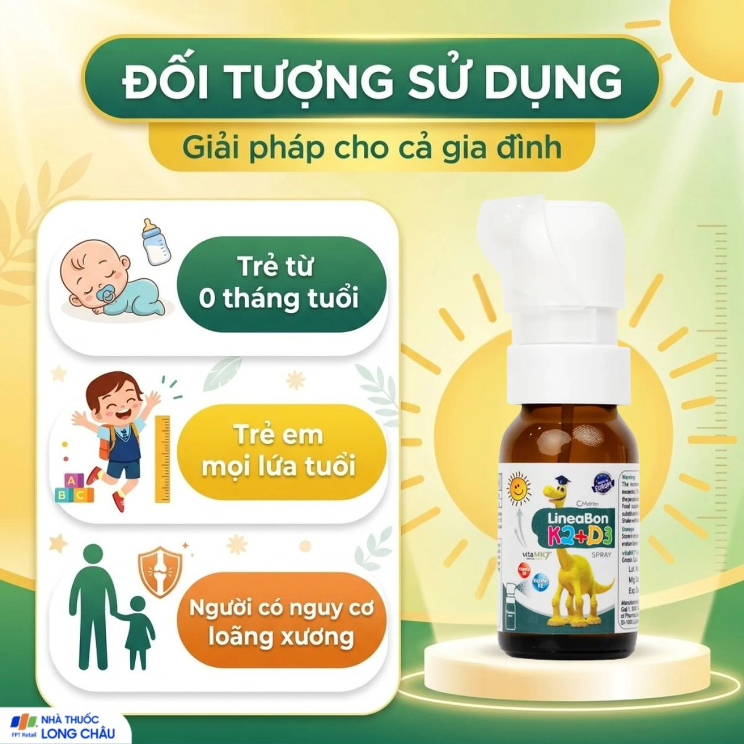 Chai xịt giúp hỗ trợ hấp thụ canxi LineaBon K2+D3 Ergopharma (10ml) 4
