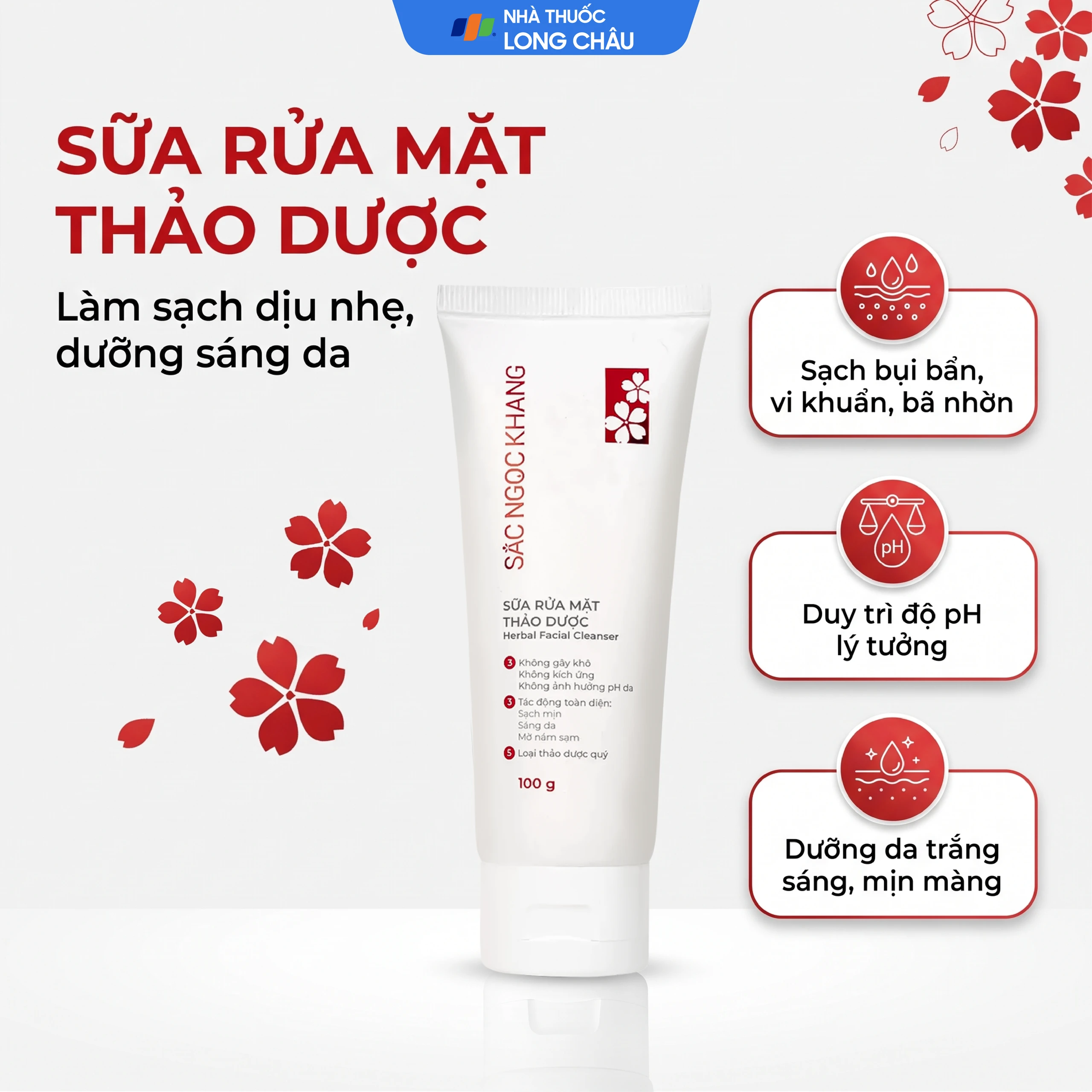 Sữa rửa mặt thảo dược sáng da, mờ sạm Sắc Ngọc Khang 100g 2