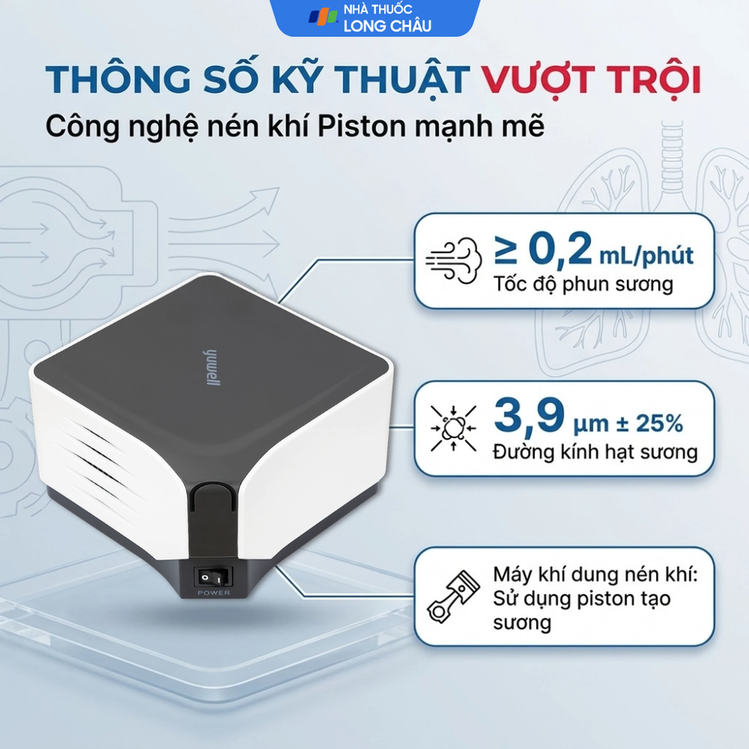 Máy xông khí dung nén khí Yuwell 403M hỗ trợ điều trị bệnh lý về đường hô hấp 3