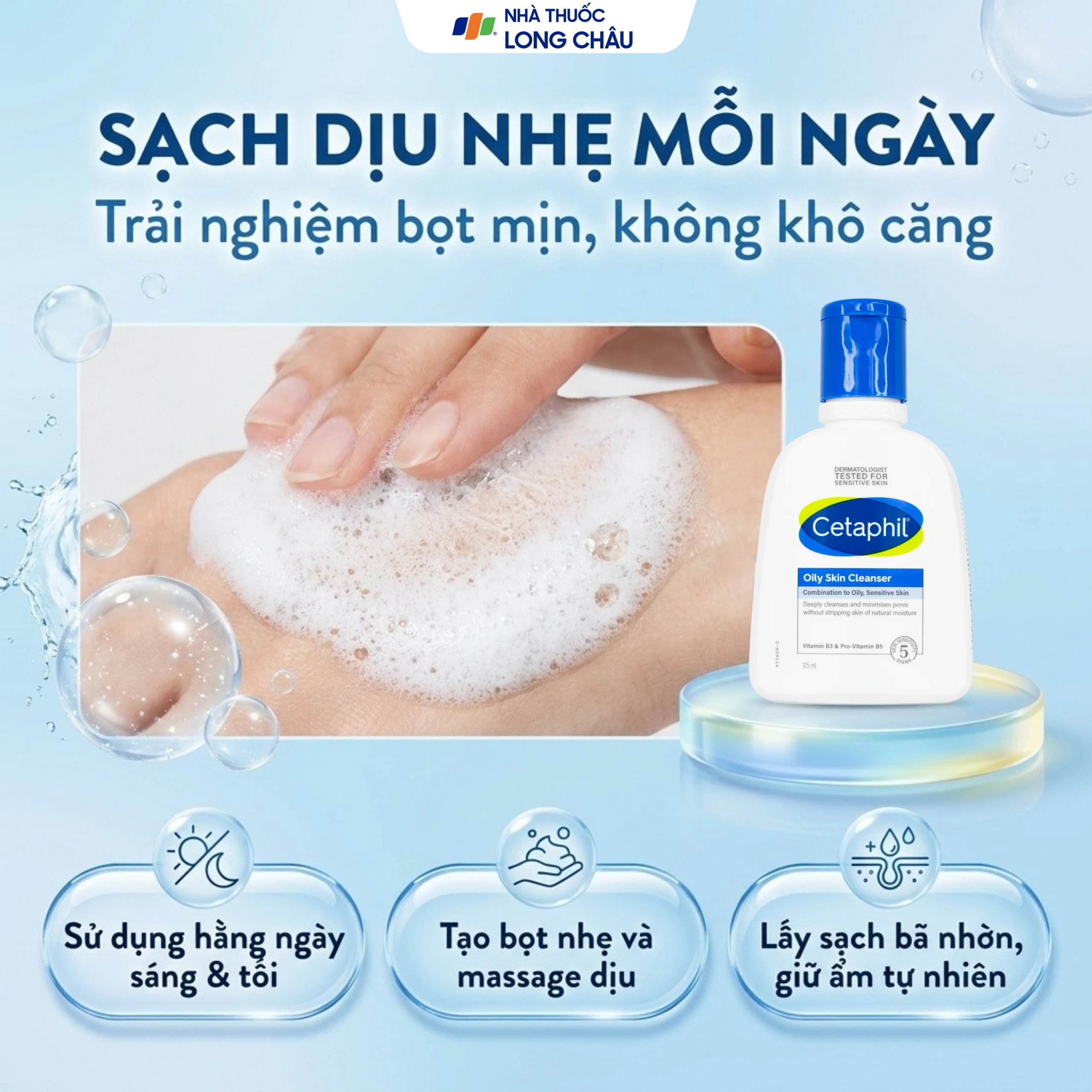 Sữa rửa mặt Cetaphil Oily Skin Cleanser cho da dầu nhạy cảm (125ml) 5