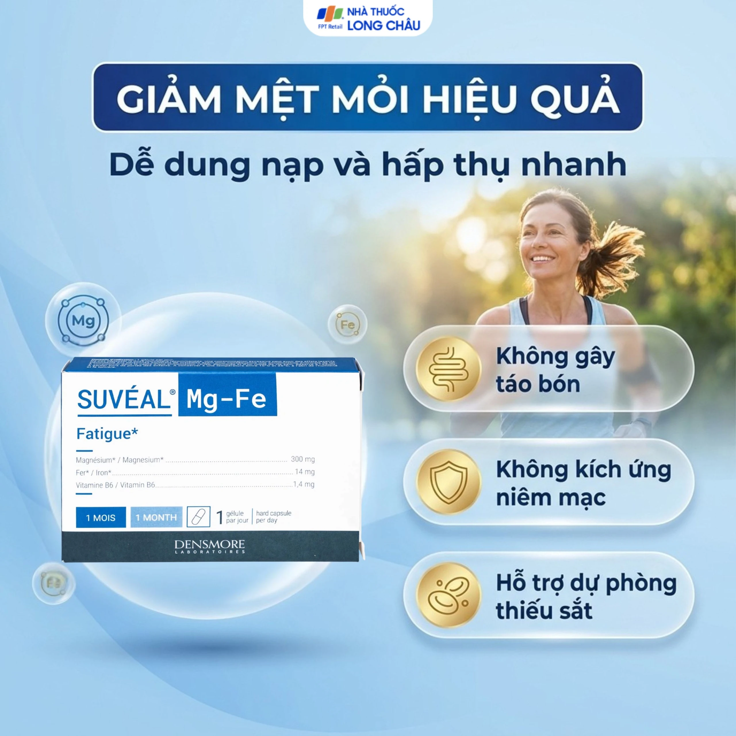 Viên uống Suvéal Magne-Fer Densmore bổ sung magie, vitamin B6 và sắt cho cơ thể (2 vỉ x 15 viên) 4