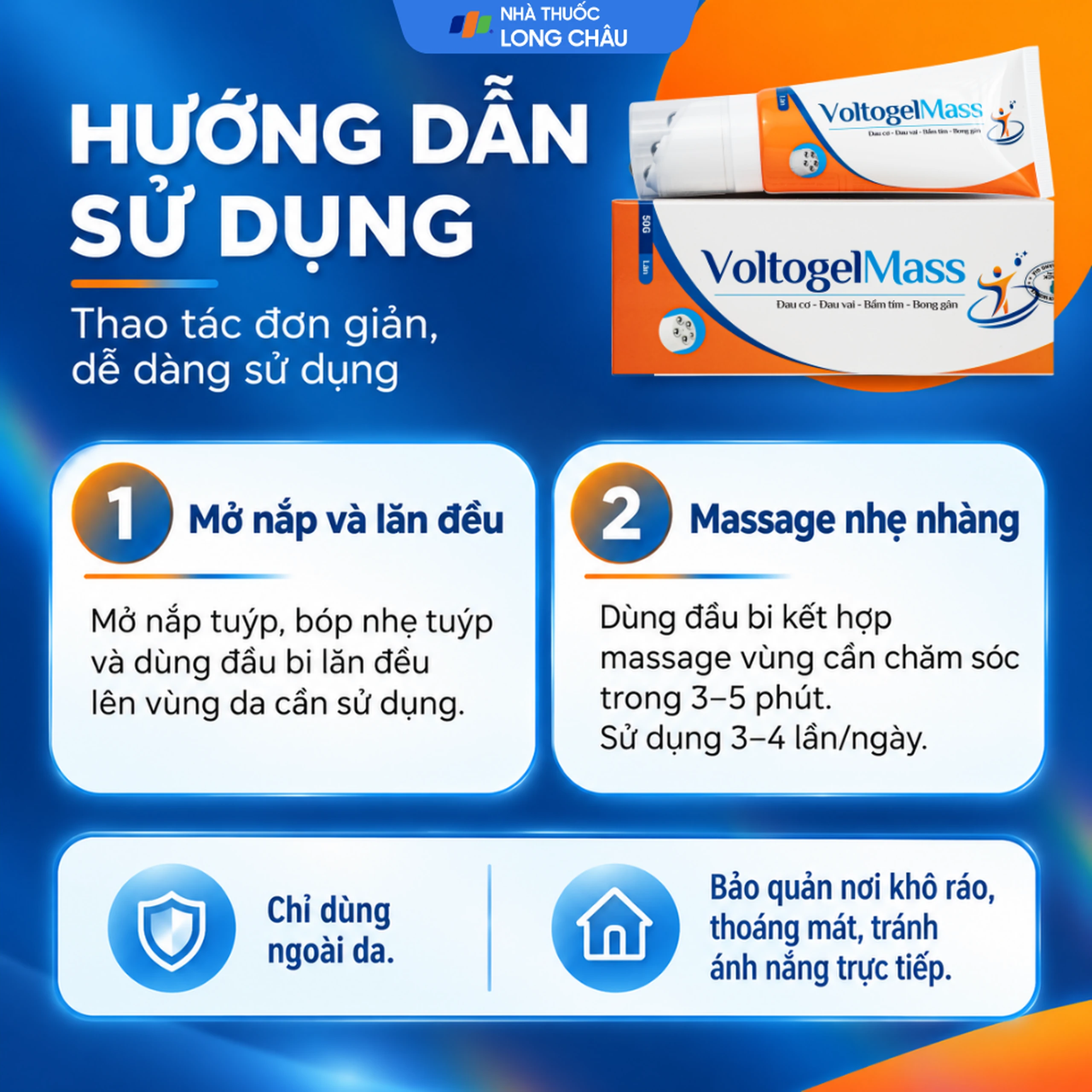 Gel bôi giảm đau Voltogel mass 50g giúp giảm đau cơ, đau vai, bầm tím, bong gân 5