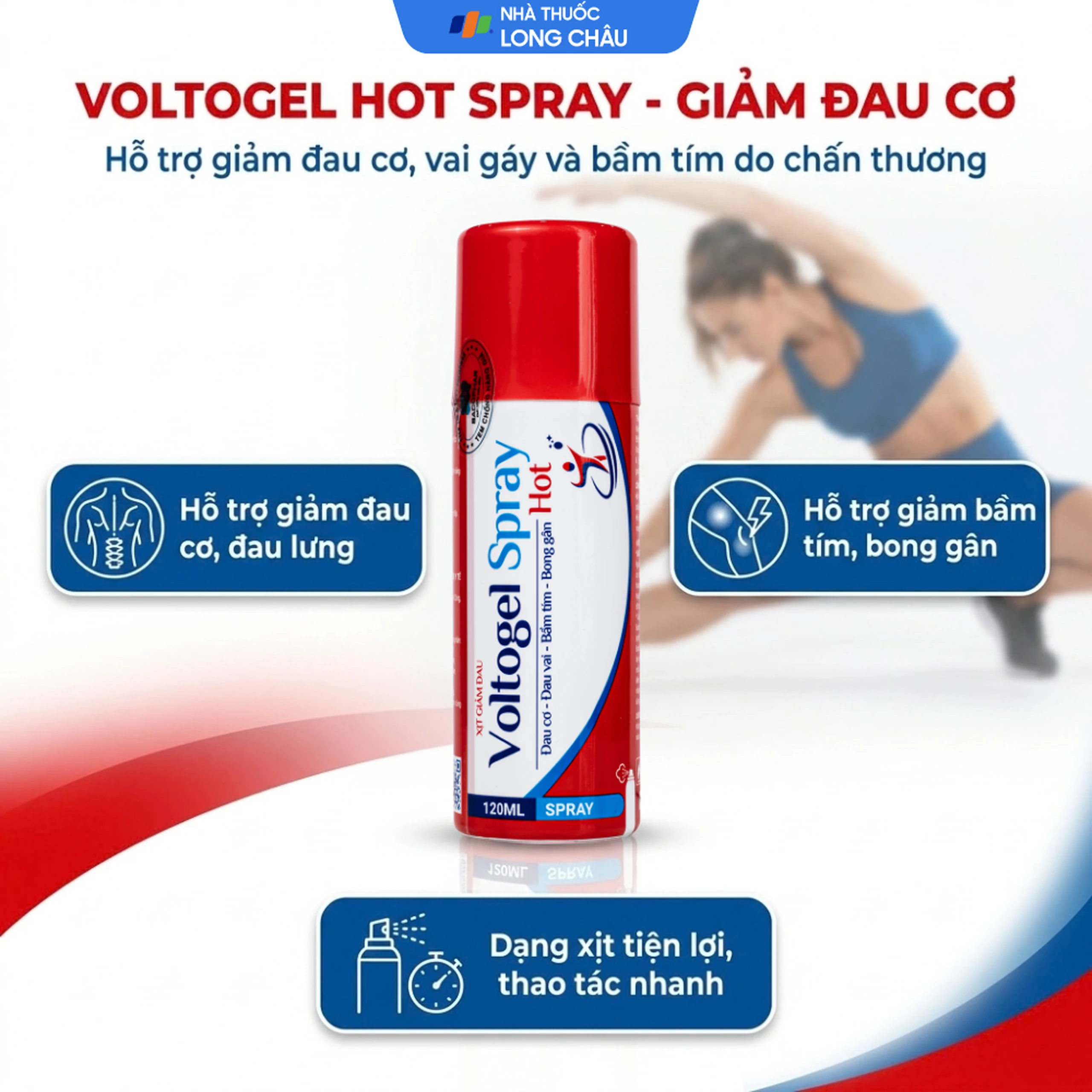 Chai xịt nóng Voltogel Hot Spray 120ml giúp giảm đau cơ, đau vai, bầm tím, bong gân 2