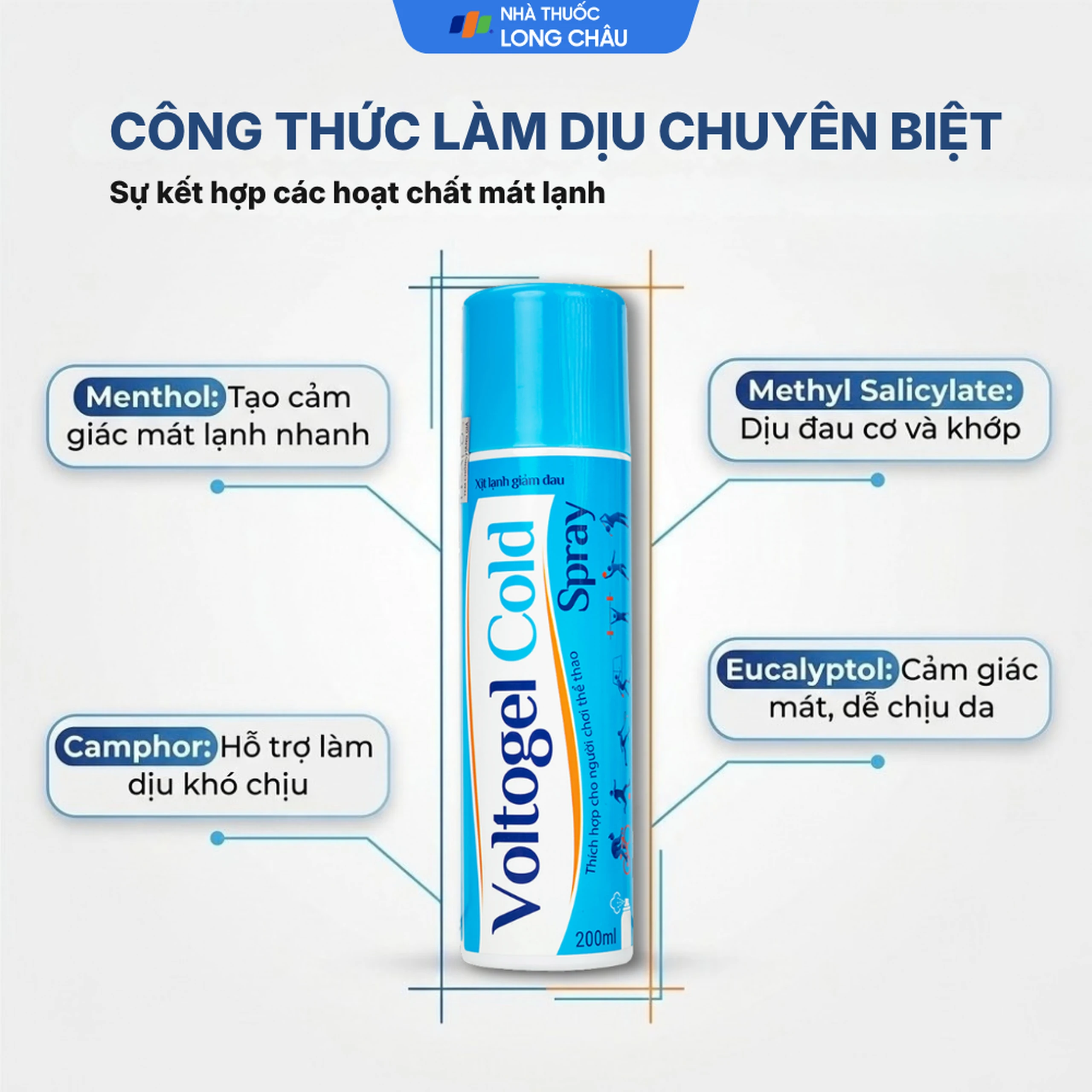 Chai xịt lạnh Voltogel Cold Spray 200ml giúp giảm đau, chống viêm, thúc đẩy tuần hoàn máu 3