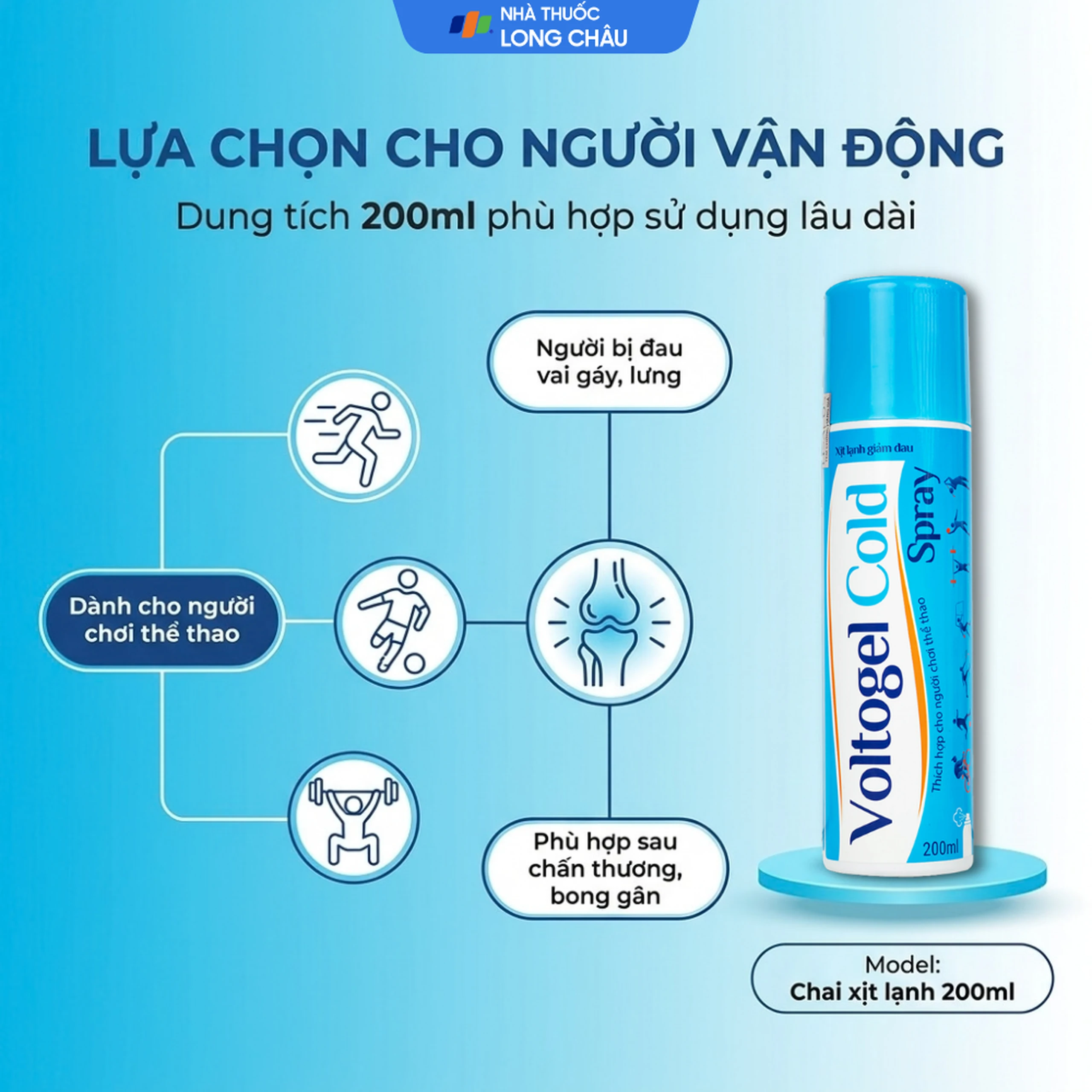 Chai xịt lạnh Voltogel Cold Spray 200ml giúp giảm đau, chống viêm, thúc đẩy tuần hoàn máu 4