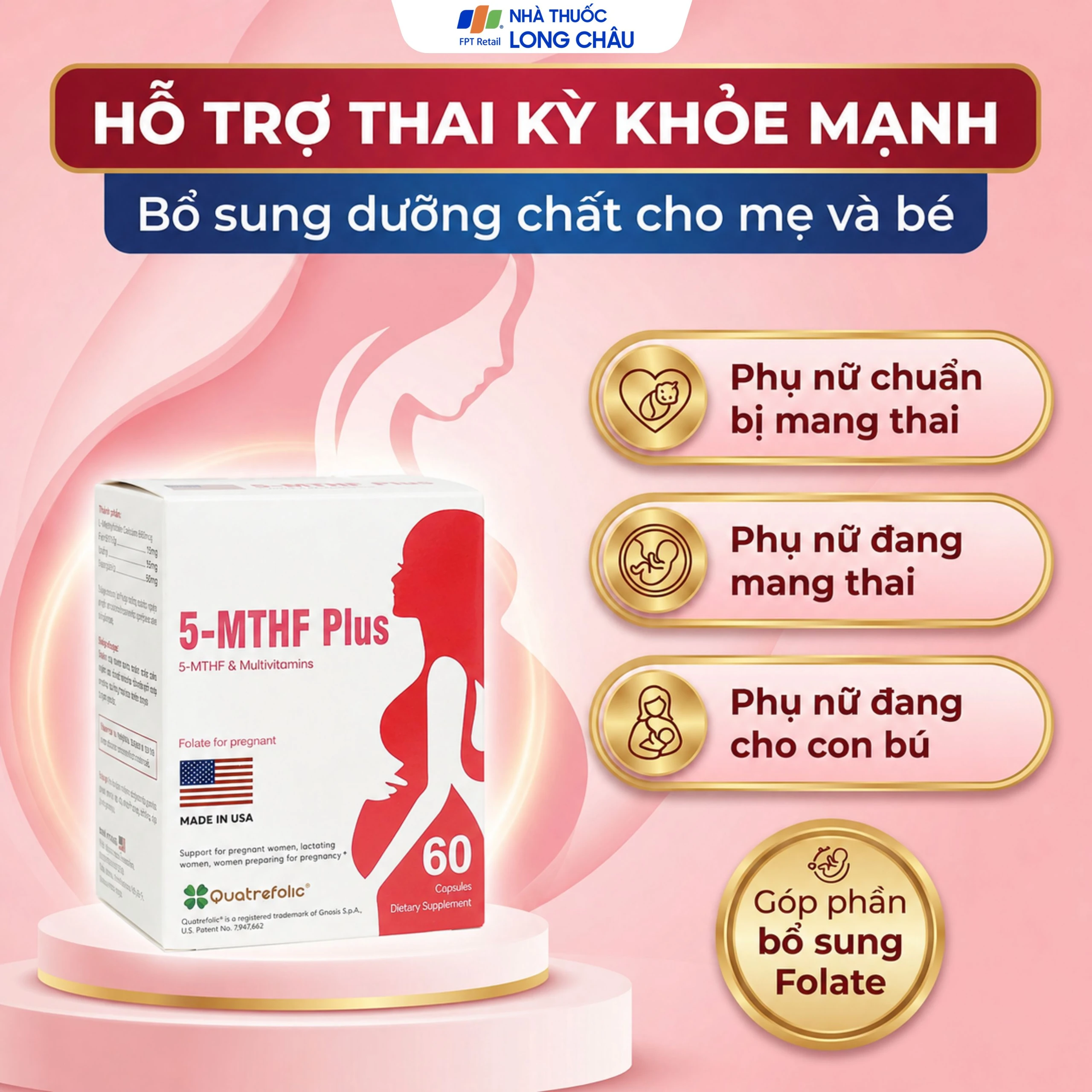 Viên uống 5-MTHF Plus Quatrefolic bổ sung một số vitamin và khoáng chất cho cơ thể (6 vỉ x 10 viên) 3