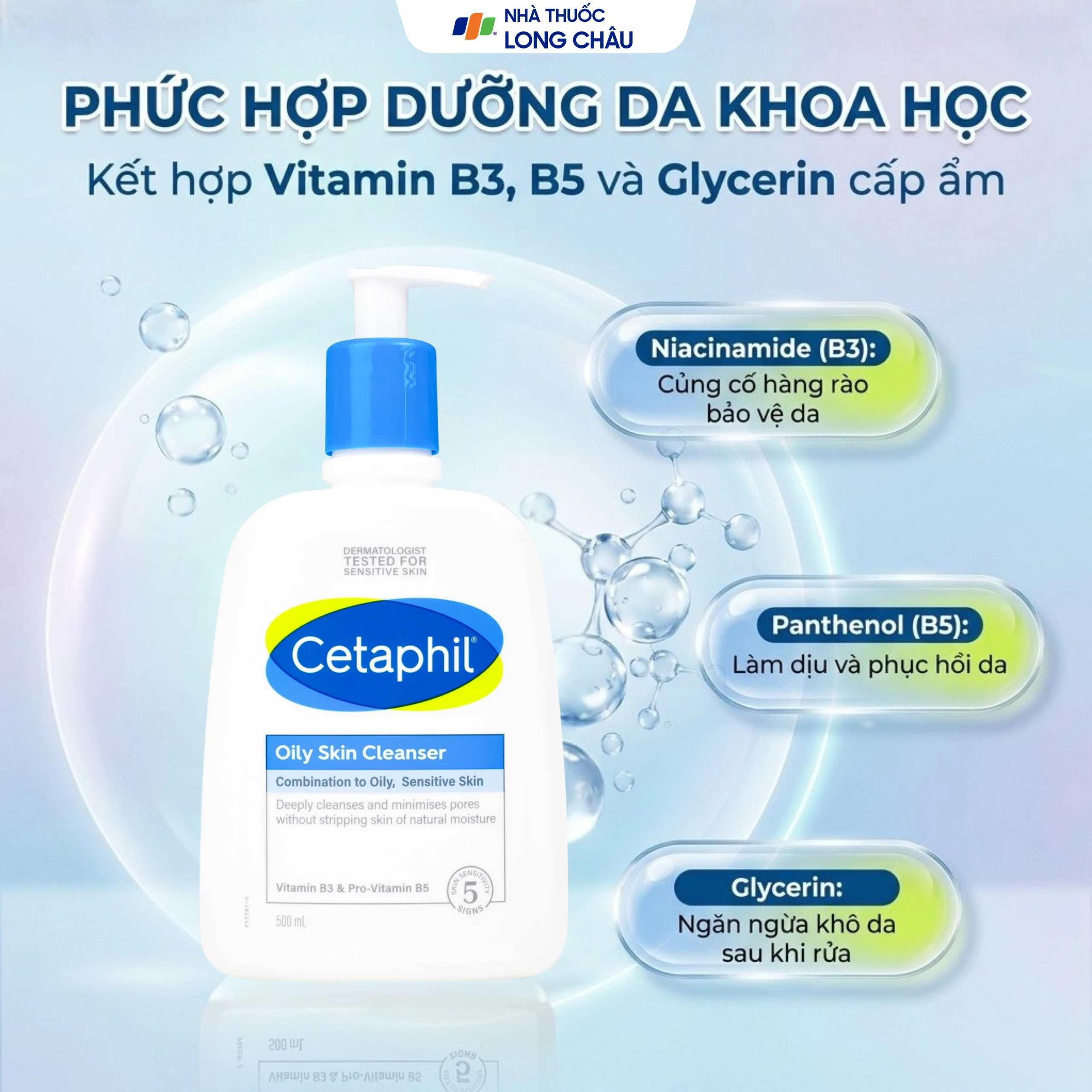 Sữa rửa mặt cho da dầu Cetaphil Oily Skin Cleanser 500ml 3