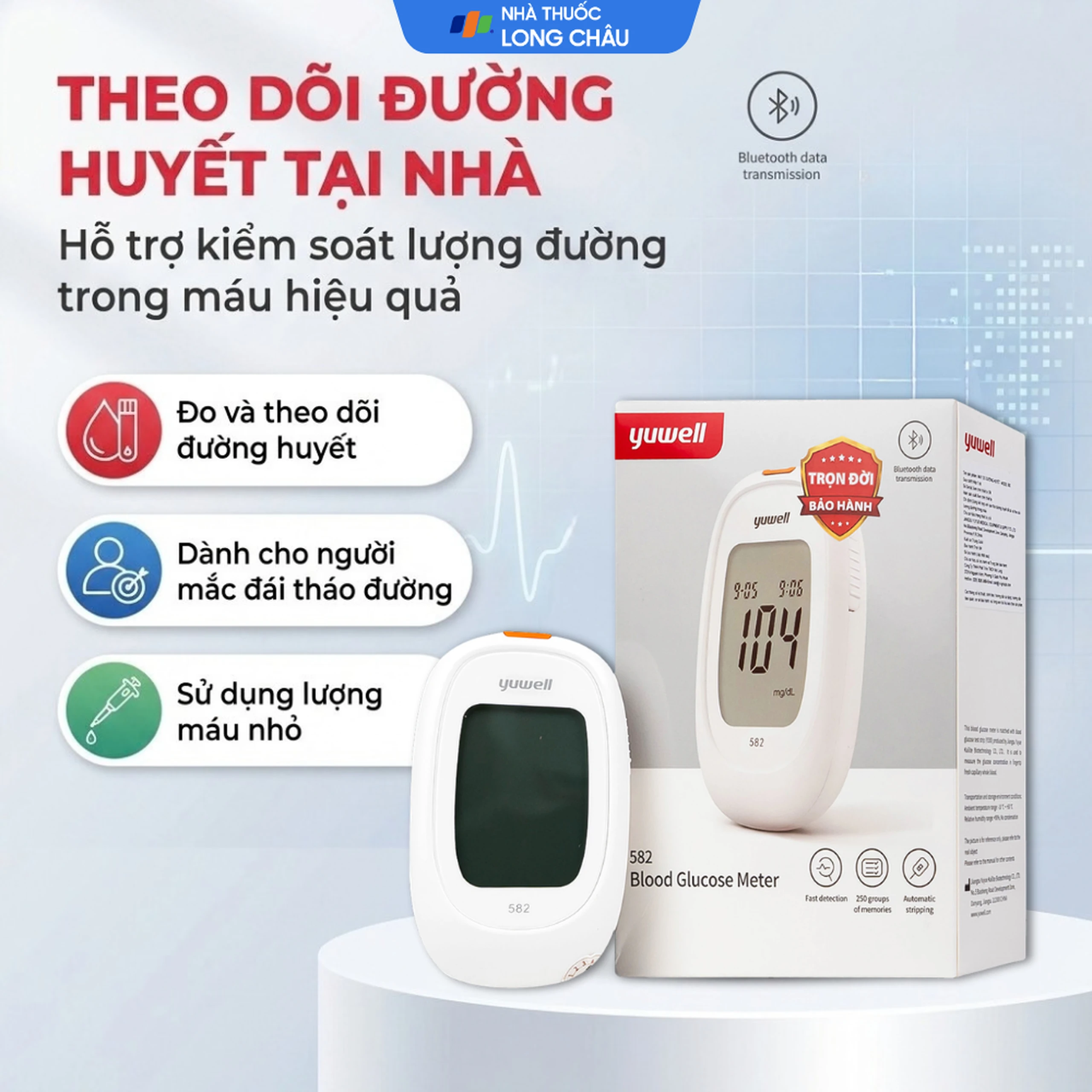 Máy đo đường huyết Yuwell 582 hỗ trợ theo dõi, kiểm soát lượng đường trong máu 2