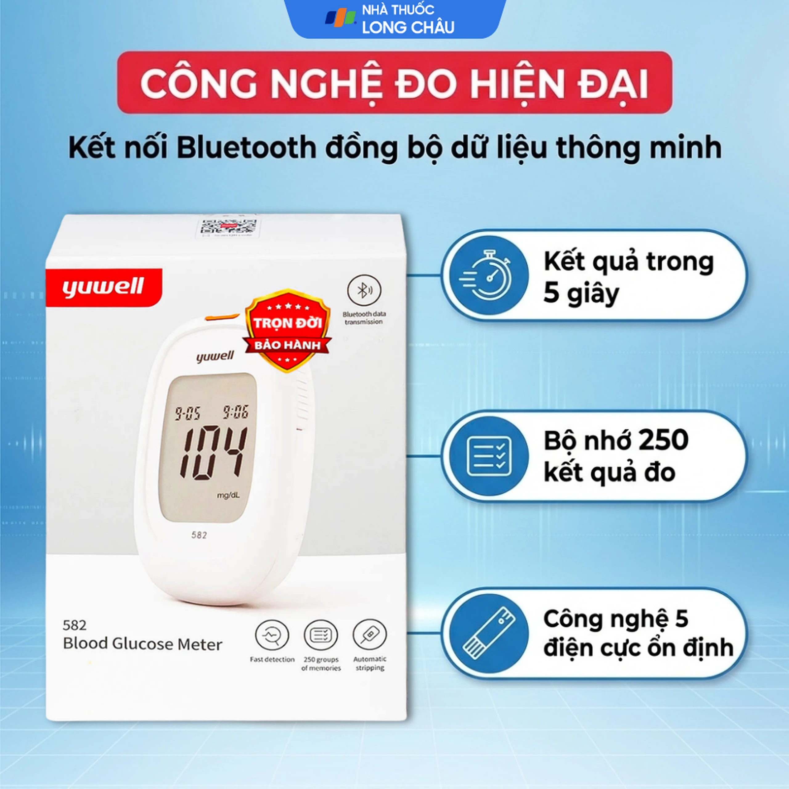 Máy đo đường huyết Yuwell 582 hỗ trợ theo dõi, kiểm soát lượng đường trong máu 3