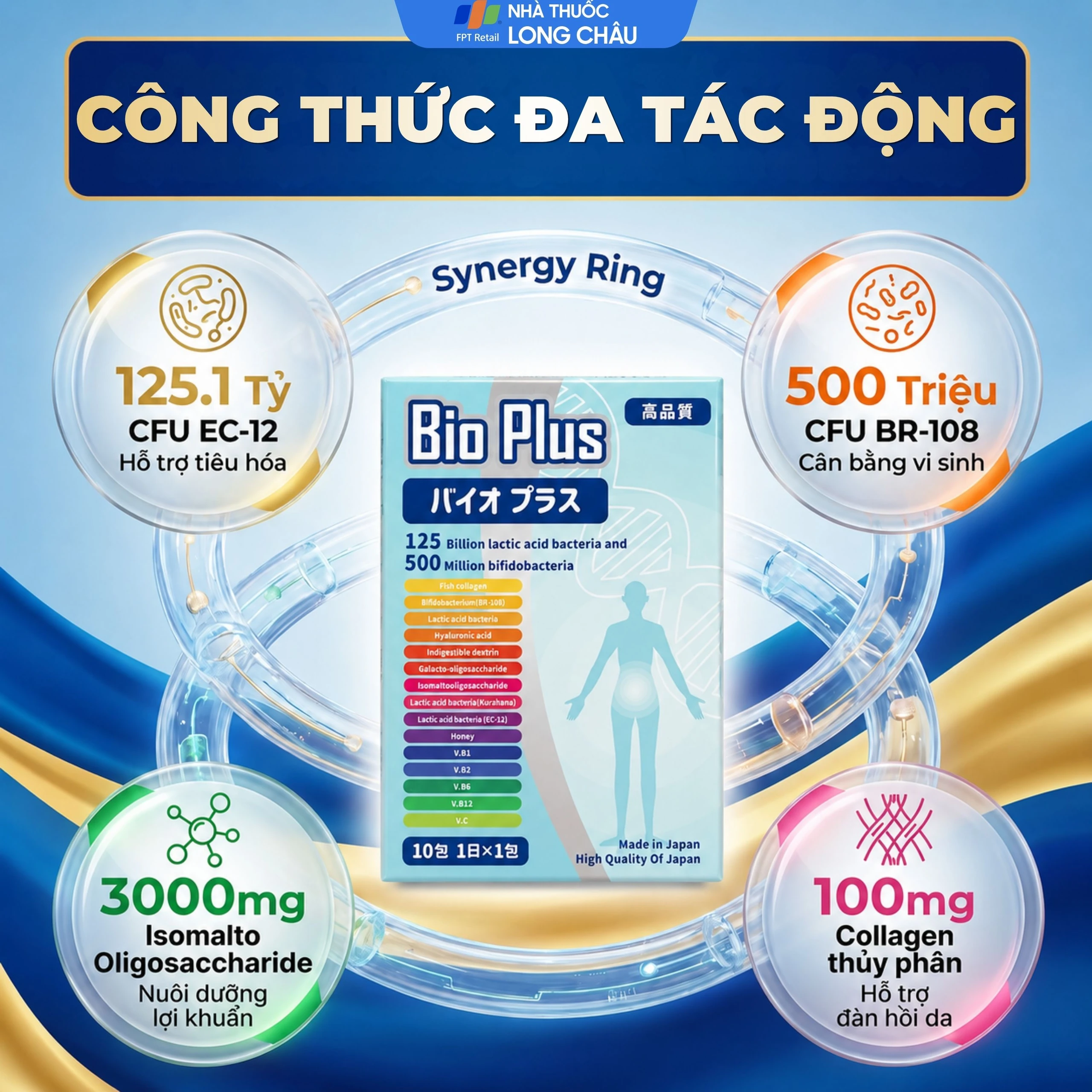 Siro bổ sung lợi khuẩn cho hệ tiêu hóa, giảm rối loạn tiêu hóa, cân bằng đường ruột Bio Plus Kenko (10 gói x 15g) 3