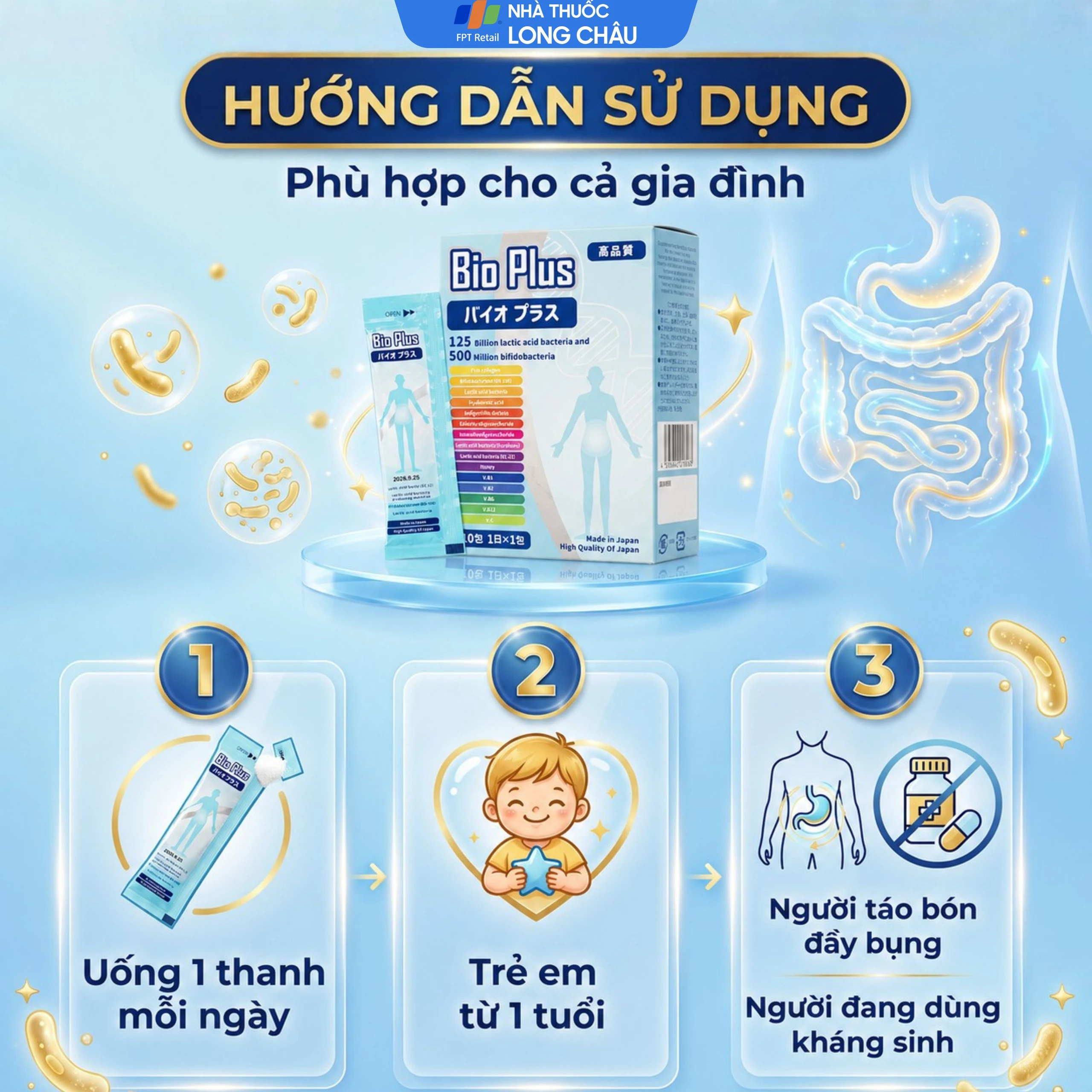 Siro bổ sung lợi khuẩn cho hệ tiêu hóa, giảm rối loạn tiêu hóa, cân bằng đường ruột Bio Plus Kenko (10 gói x 15g) 5