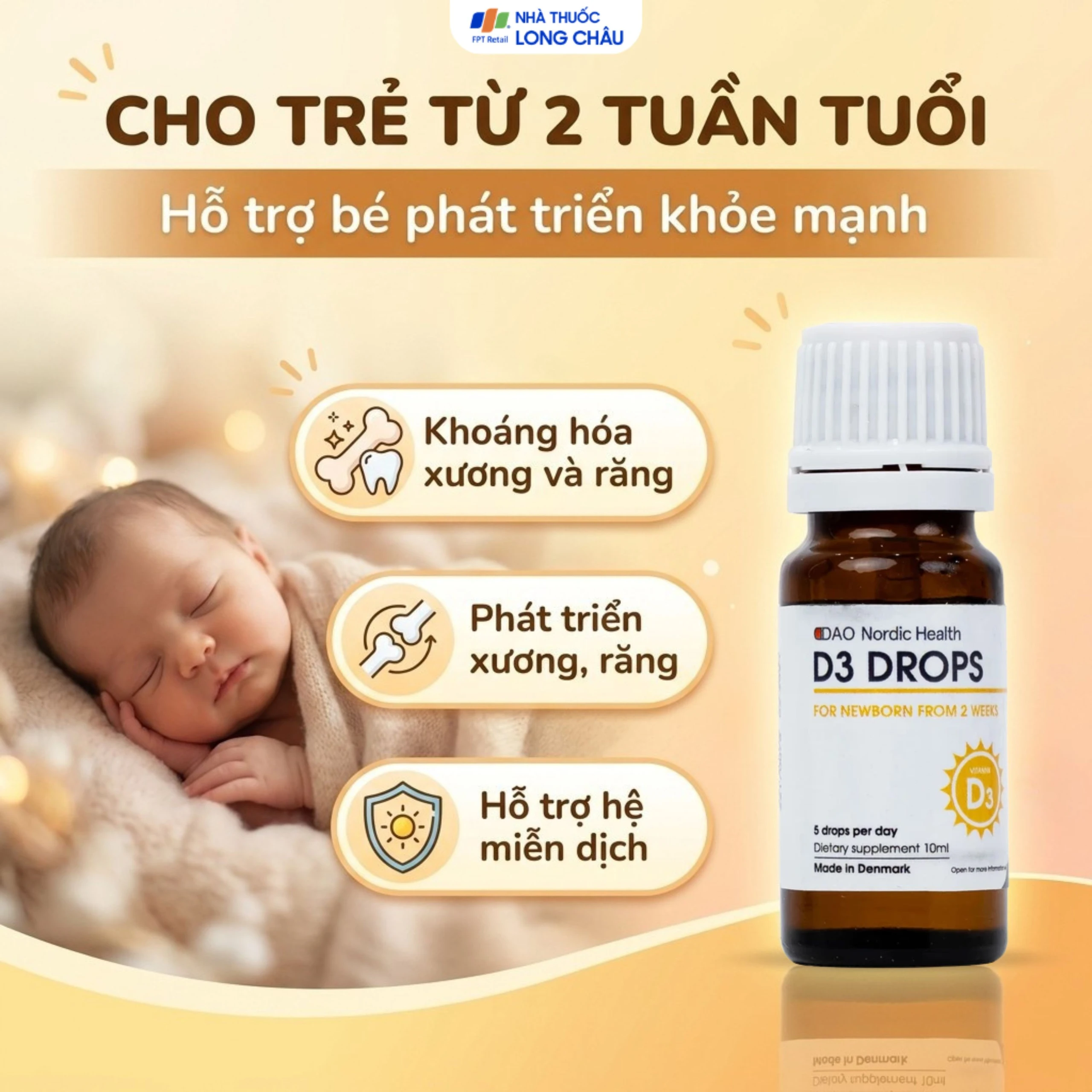 Dung dịch hỗ trợ phát triển xương, răng cho trẻ D3 Drops DAO Nordic Health (10ml) 4