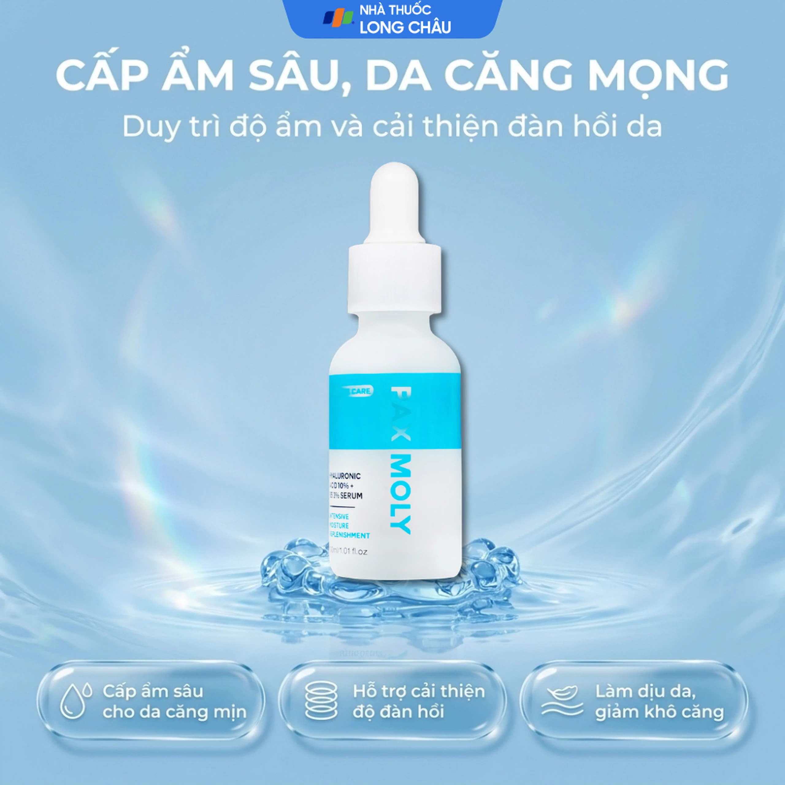 Tinh chất dưỡng ẩm Pax Moly Moisture Serum (Blue) giúp da mềm mịn, cải thiện độ đàn hồi (30ml) 2