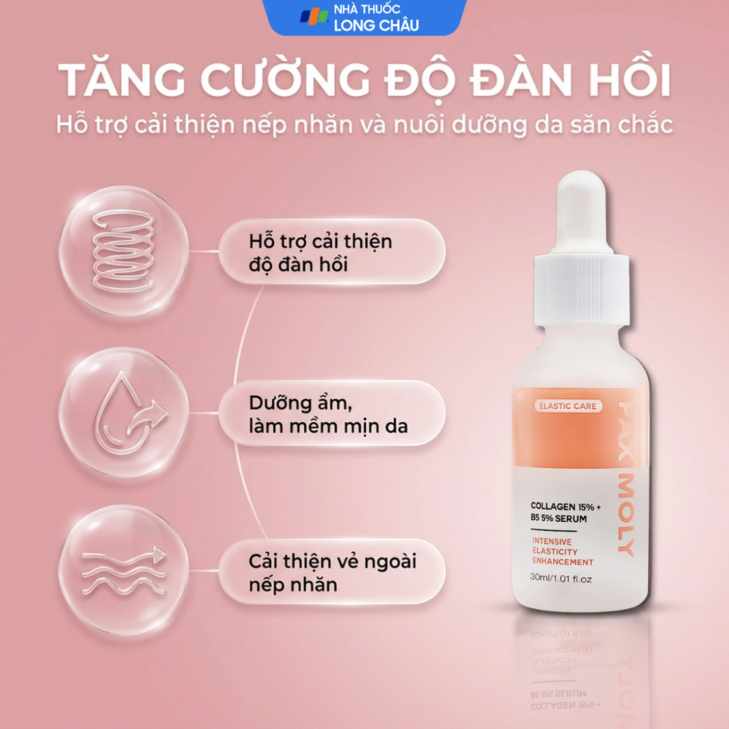 Tinh chất tăng độ đàn hồi, giúp gia mềm mịn Pax Moly Elastic (rose) 30ml 2