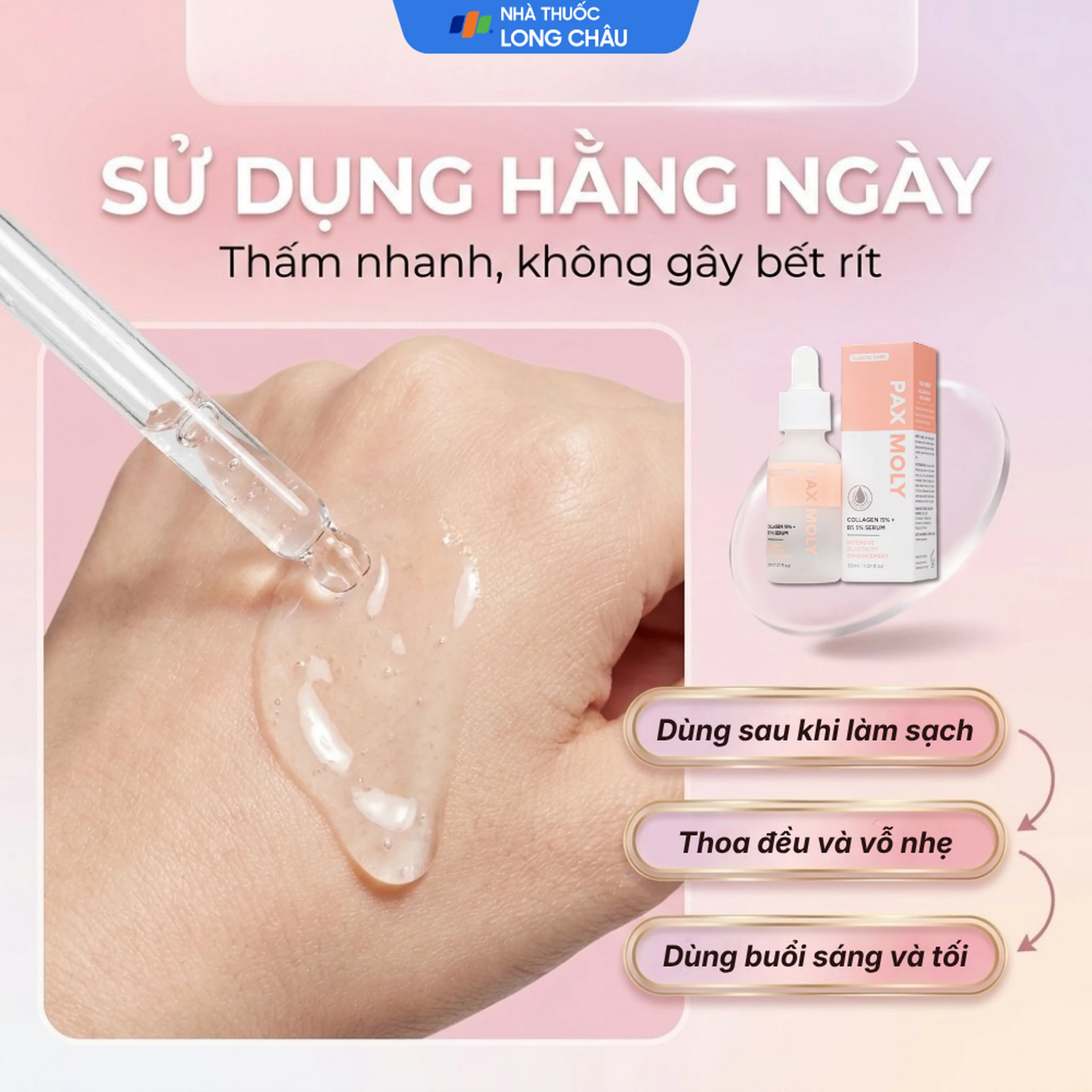 Tinh chất tăng độ đàn hồi, giúp gia mềm mịn Pax Moly Elastic (rose) 30ml 5