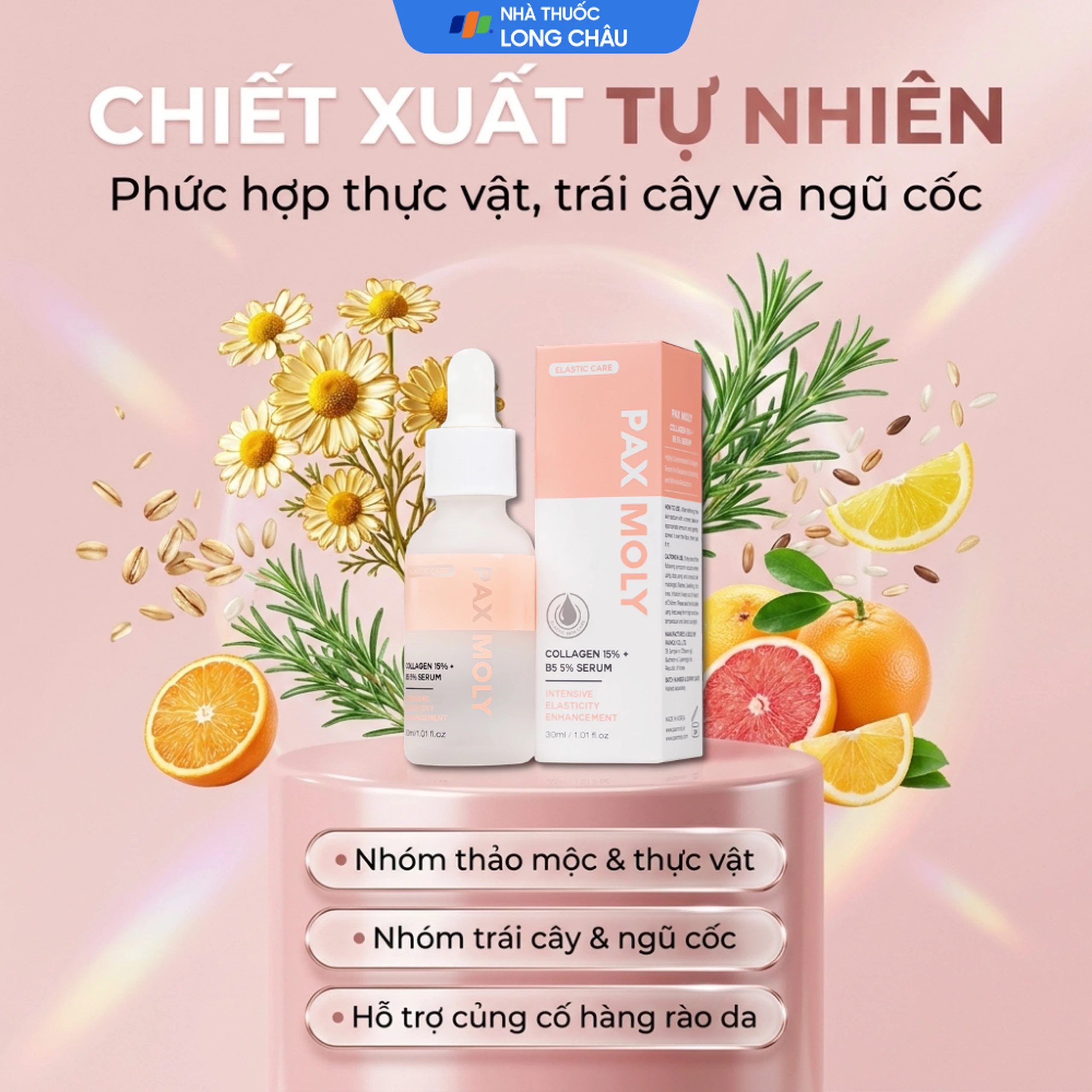 Tinh chất tăng độ đàn hồi, giúp gia mềm mịn Pax Moly Elastic (rose) 30ml 6