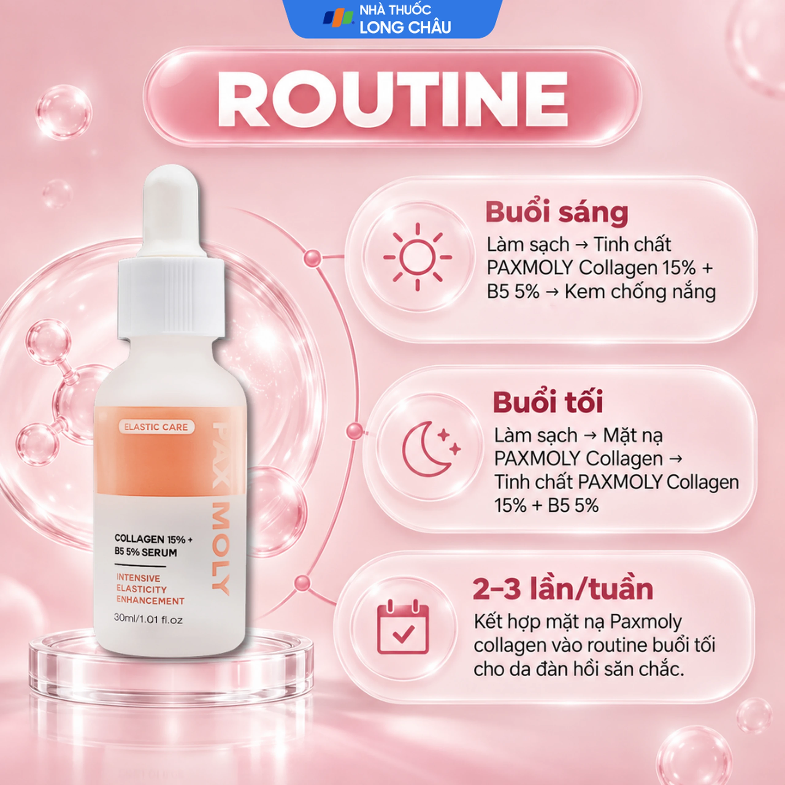 Tinh chất tăng độ đàn hồi, giúp gia mềm mịn Pax Moly Elastic (rose) 30ml 7