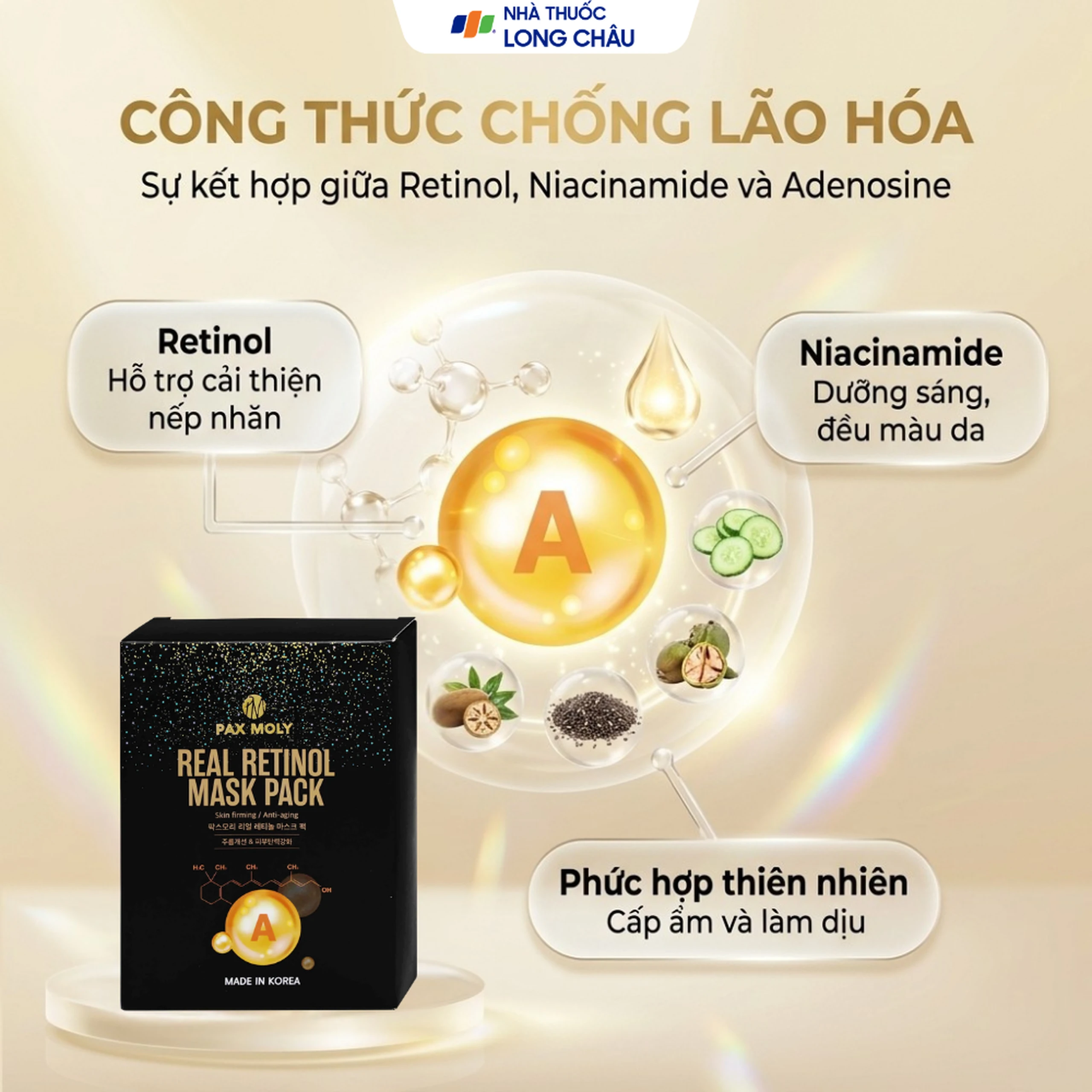Mặt nạ dưỡng ẩm Pax Moly Real Retinol 3