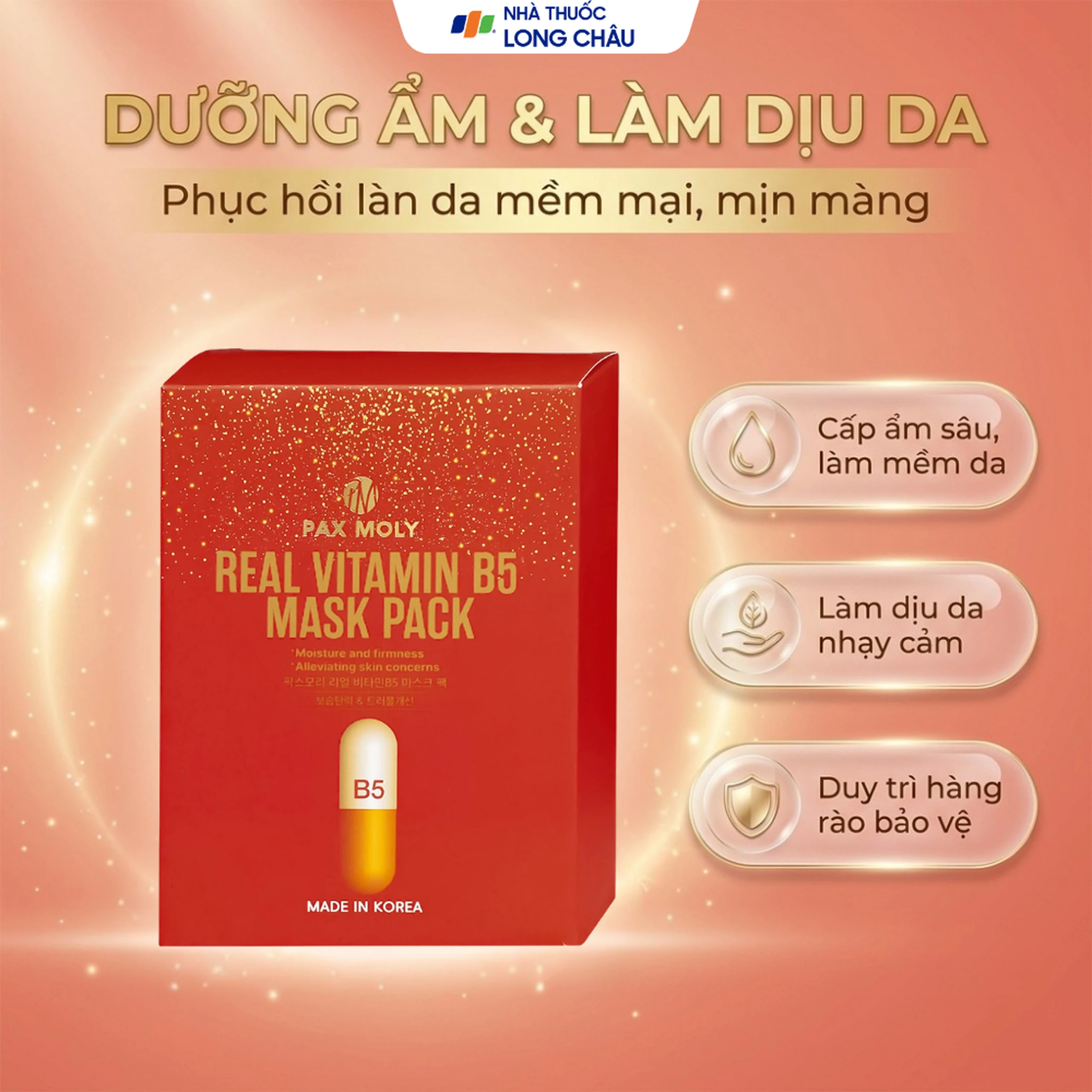 Mặt nạ dưỡng ẩm Pax Moly Real Vitamin B5 Mask Pack 10 miếng (red) 2
