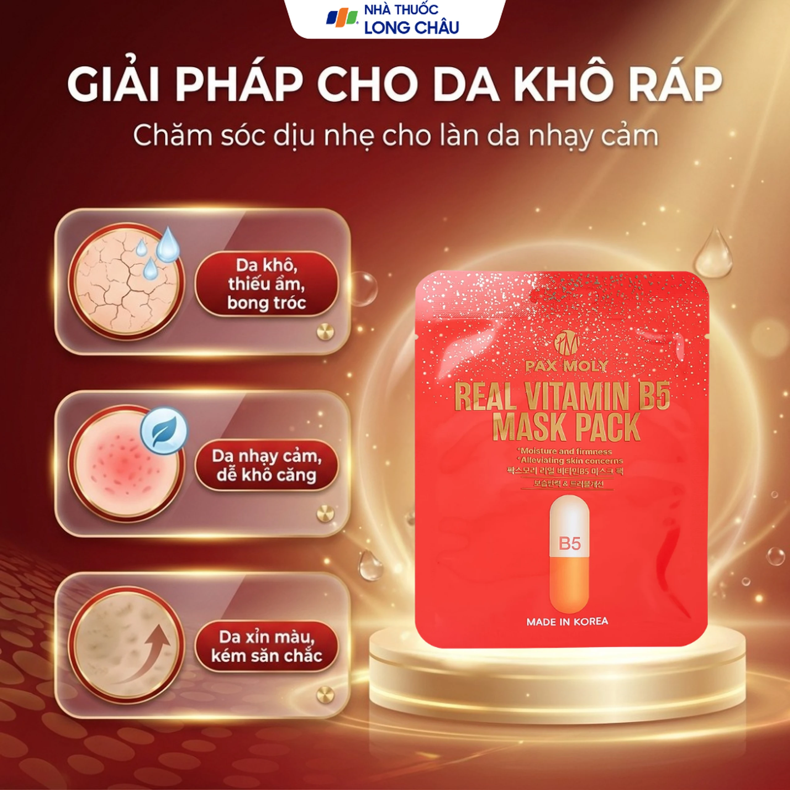 Mặt nạ dưỡng ẩm Pax Moly Real Vitamin B5 Mask Pack 10 miếng (red) 4