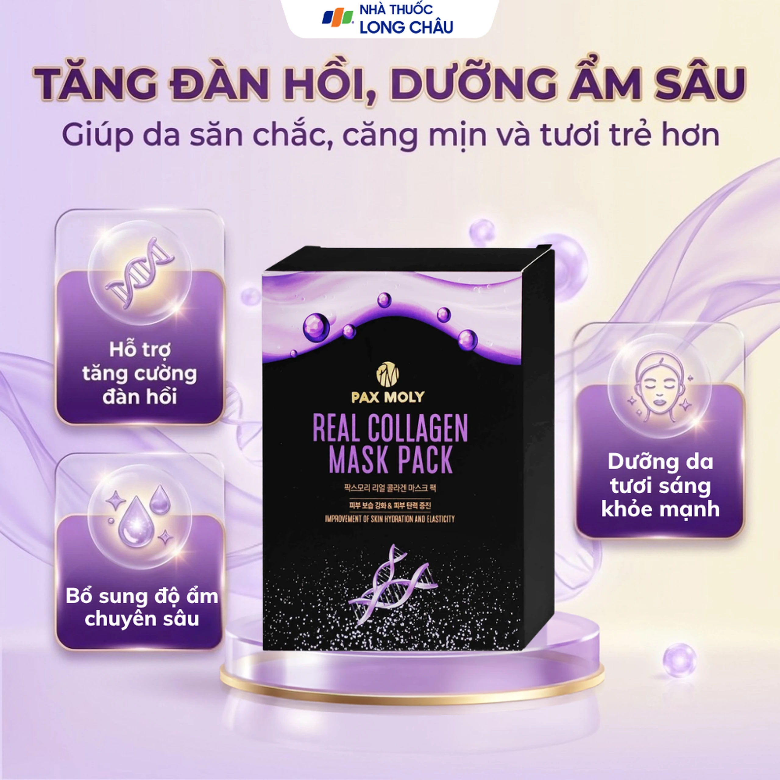 Mặt nạ dưỡng ẩm Pax Moly Real Collagen Mask Pack cải thiện độ đàn hồi da 2
