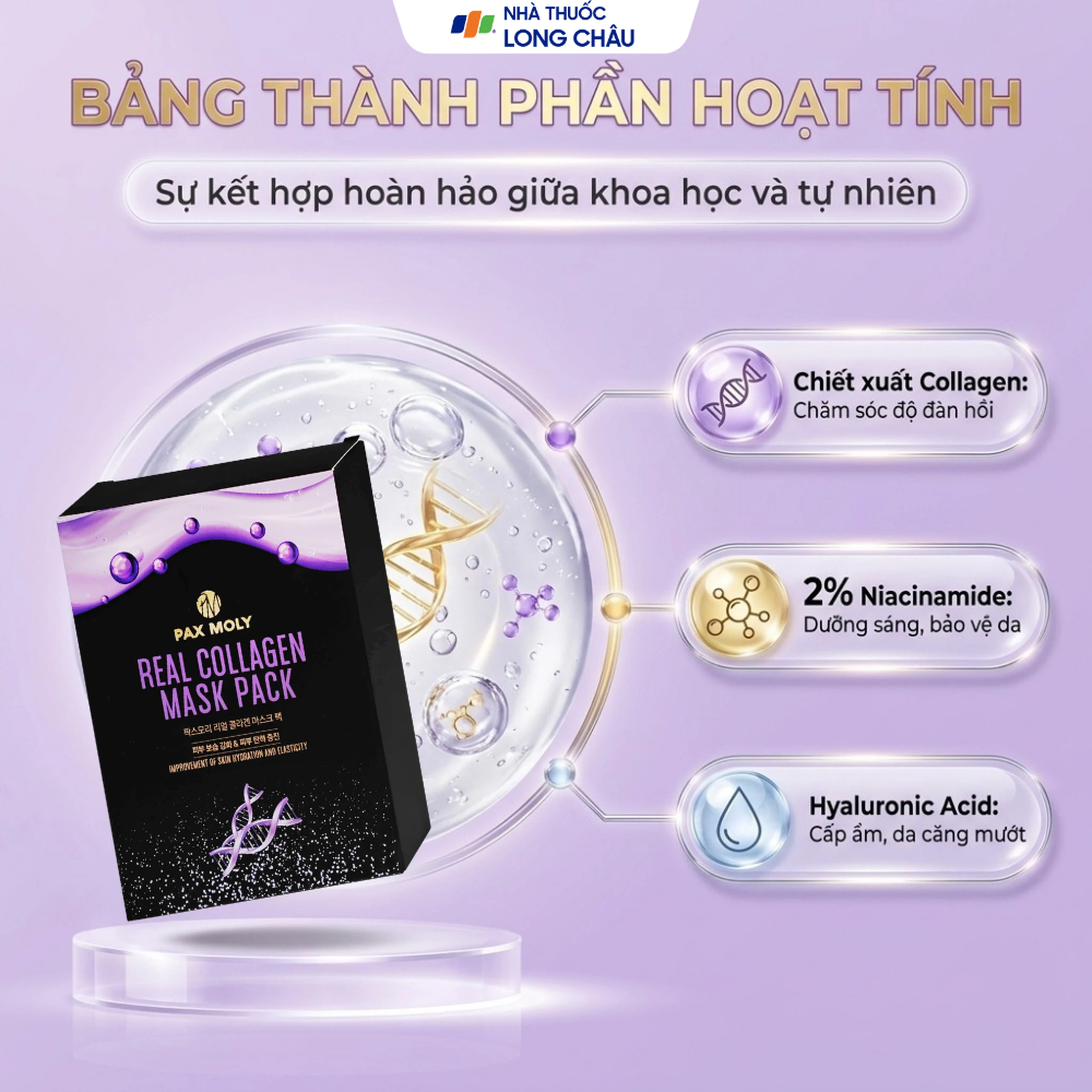 Mặt nạ dưỡng ẩm Pax Moly Real Collagen Mask Pack cải thiện độ đàn hồi da 3