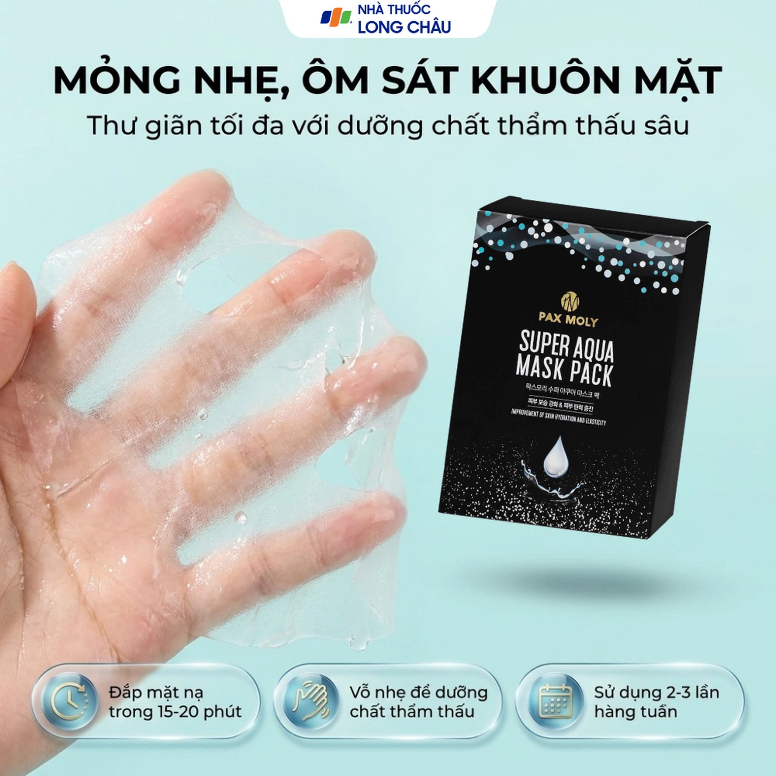 Mặt nạ dưỡng ẩm Pax Moly Super Aqua Mask Pack làm mềm mịn, cải thiện độ đàn hồi da 5