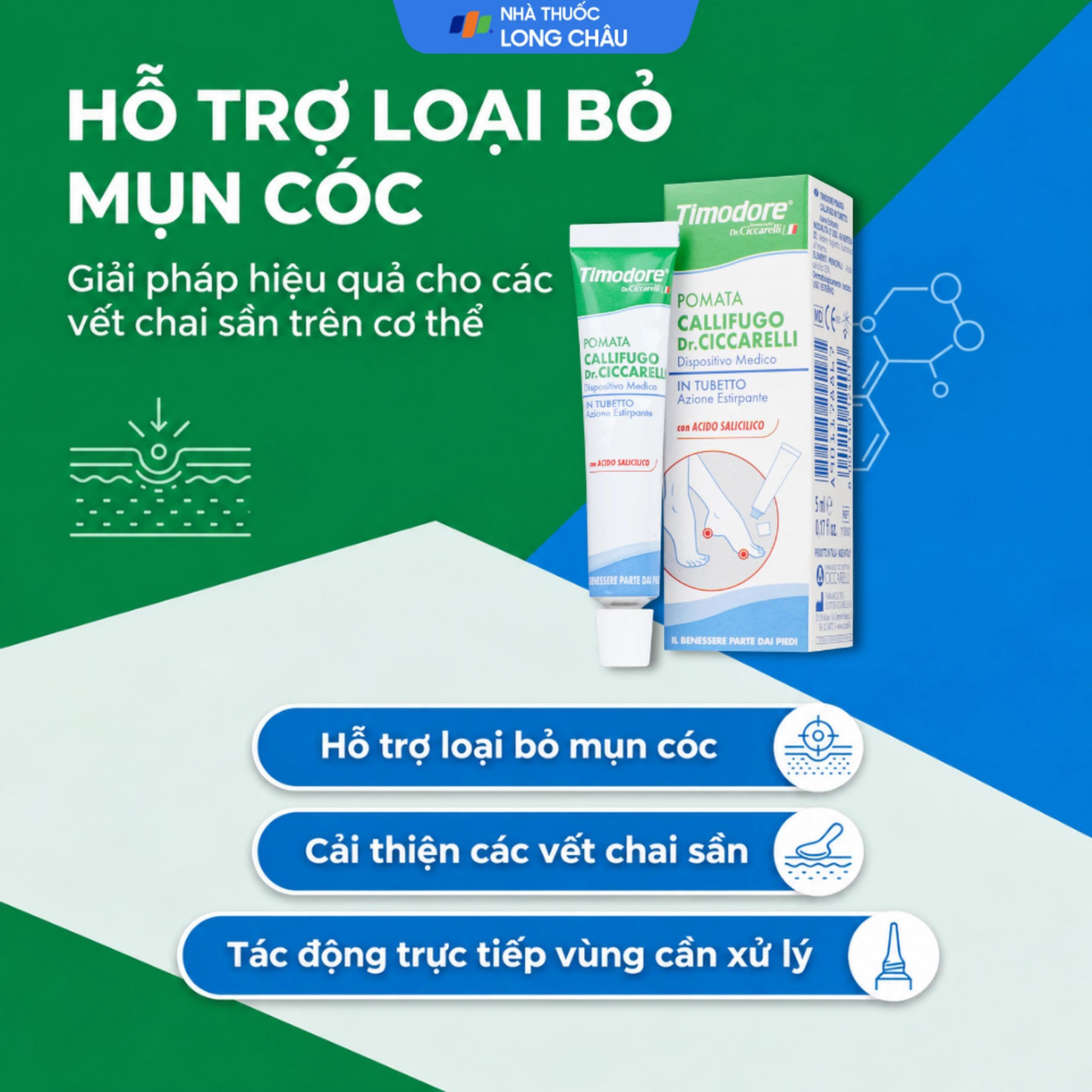 Kem bôi mụn cóc Timodore 5ml hỗ trợ loại bỏ mụn cóc, vết chai sần 2