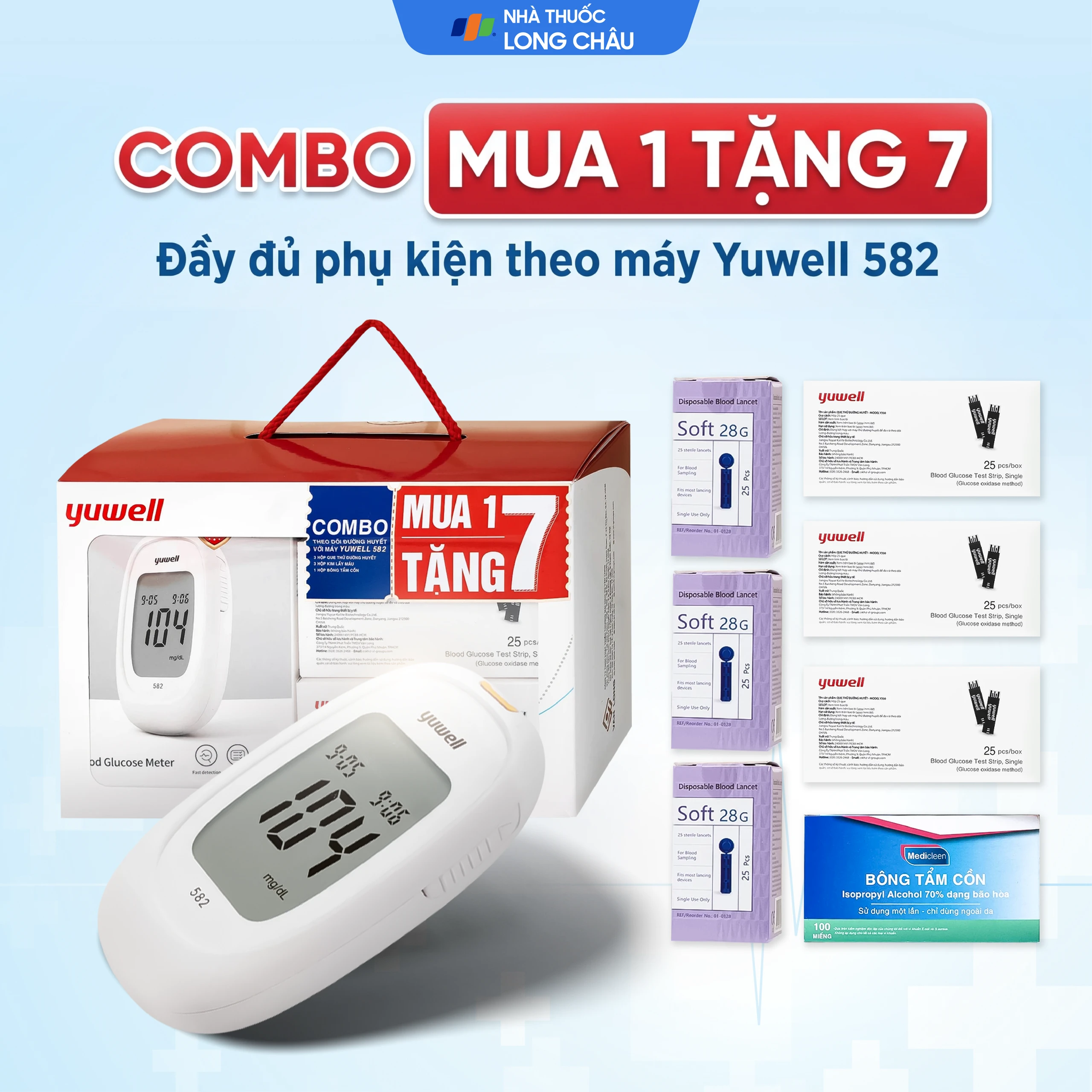 Combo máy đường huyết Yuwel (mua 1 tặng 7) 2
