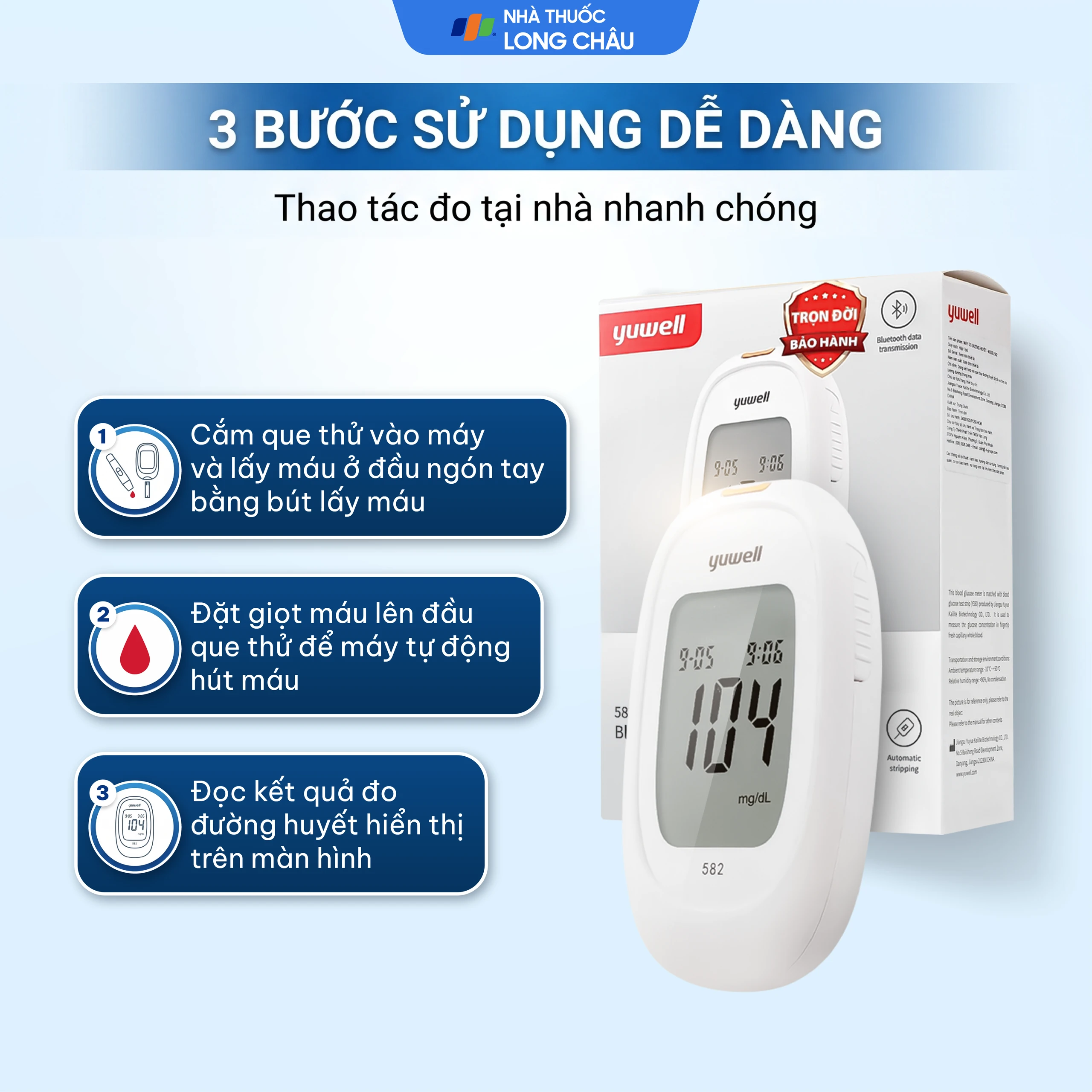 Combo máy đường huyết Yuwel (mua 1 tặng 7) 5