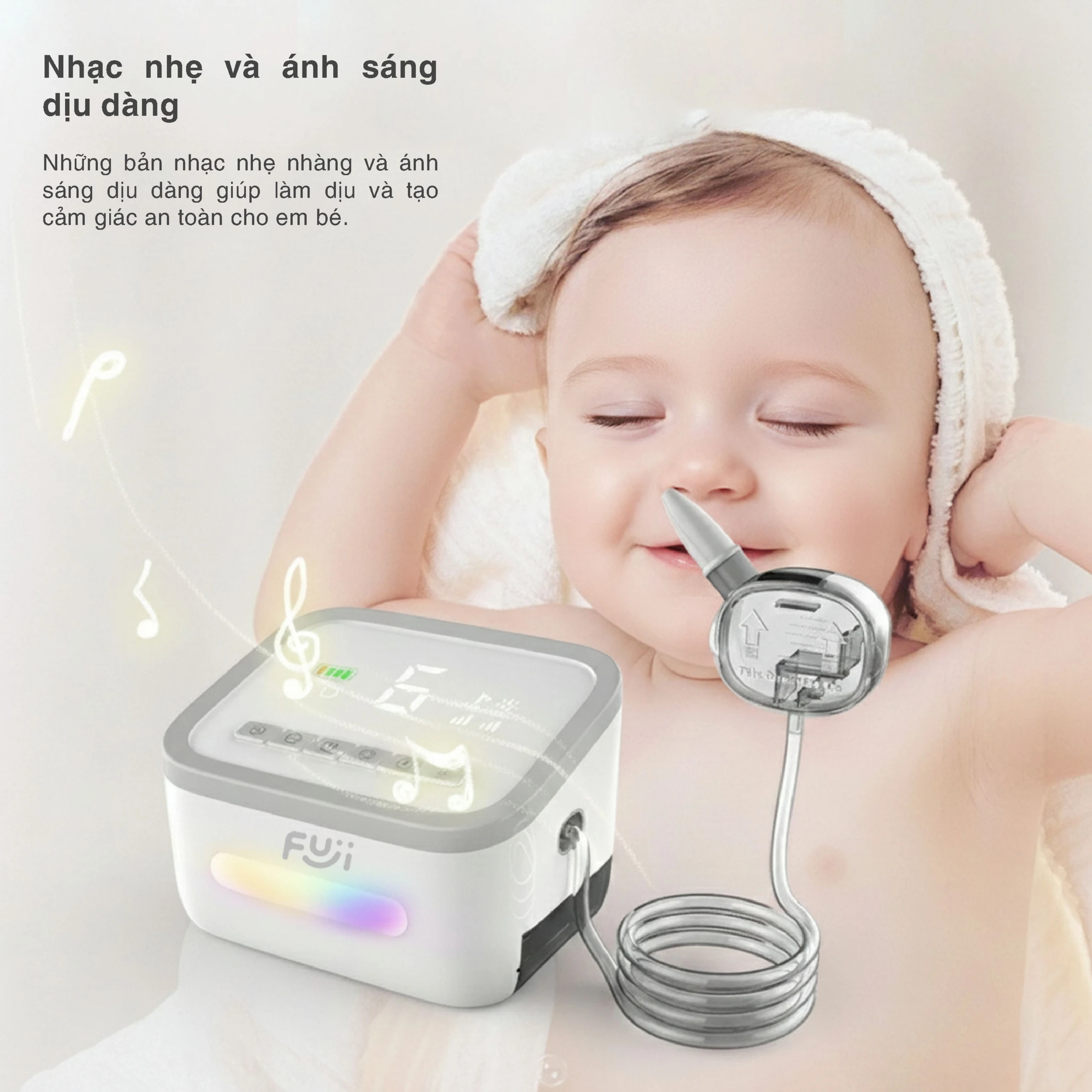 Máy hút mũi cho bé Fuji T50 hỗ trợ vệ sinh mũi cho bé từ 0 đến trên 3 tuổi