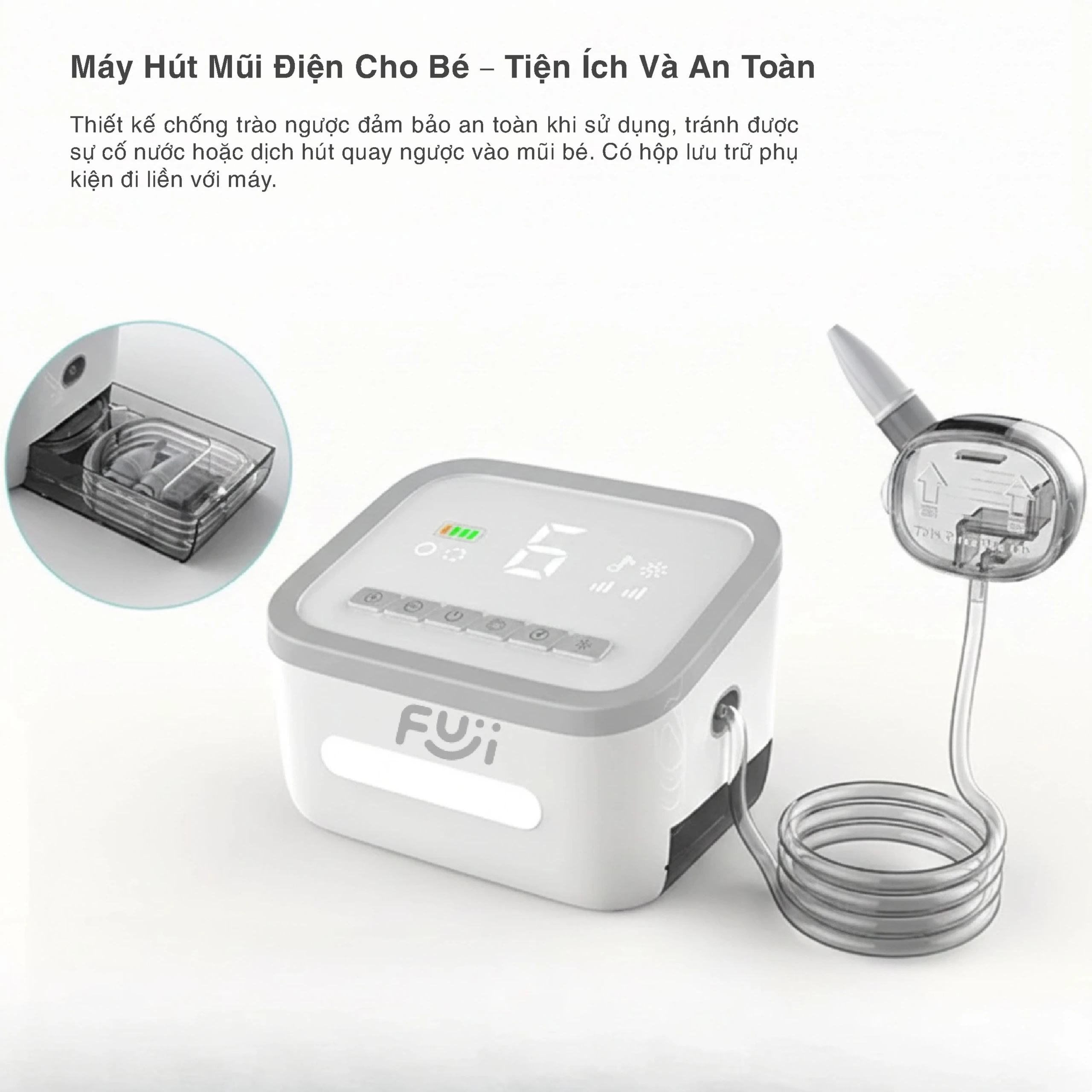 Máy hút mũi cho bé Fuji T50 hỗ trợ vệ sinh mũi cho bé từ 0 đến trên 3 tuổi