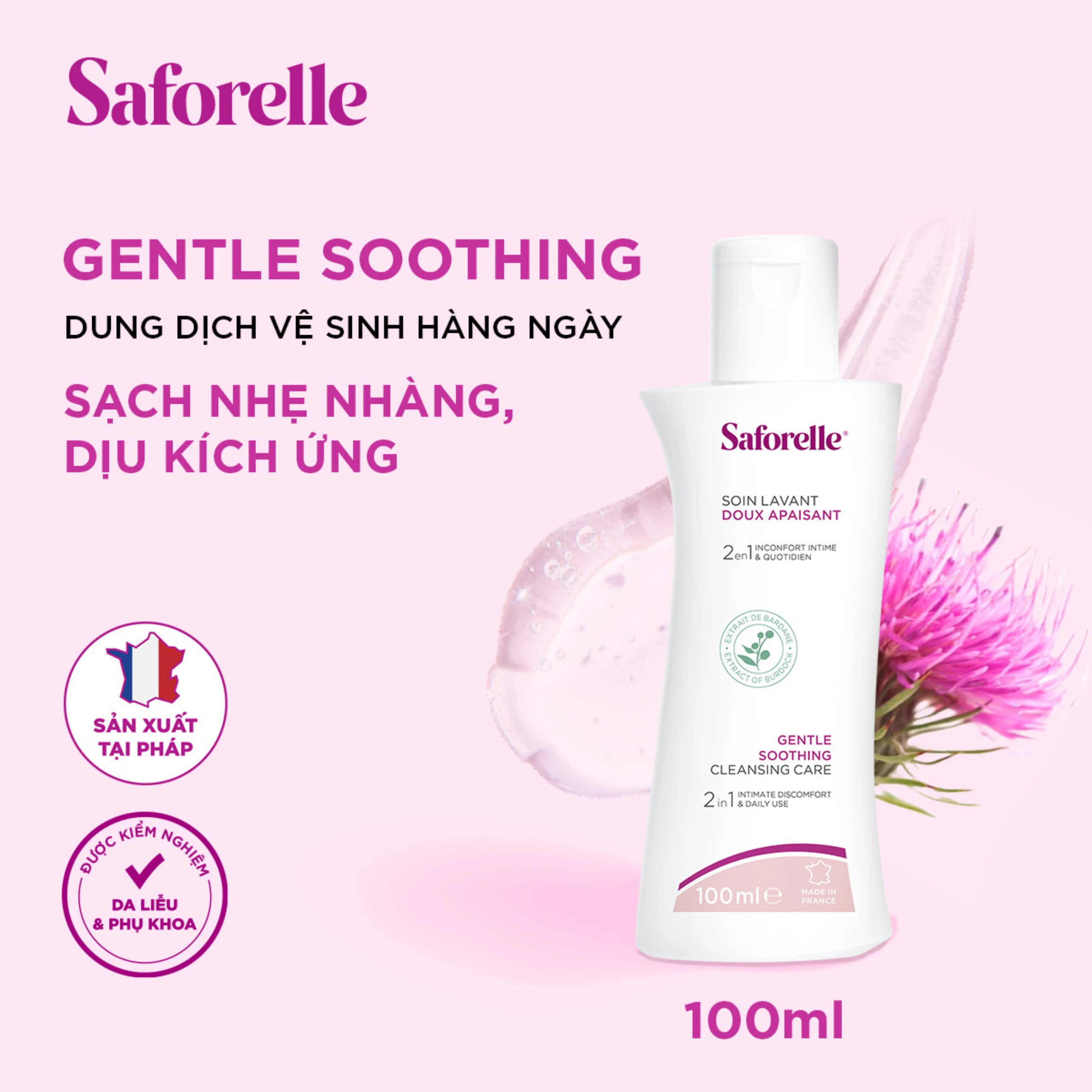 Dung dịch vệ sinh phụ nữ Saforelle Soin Lavant Doux Apaisant 100ml 2
