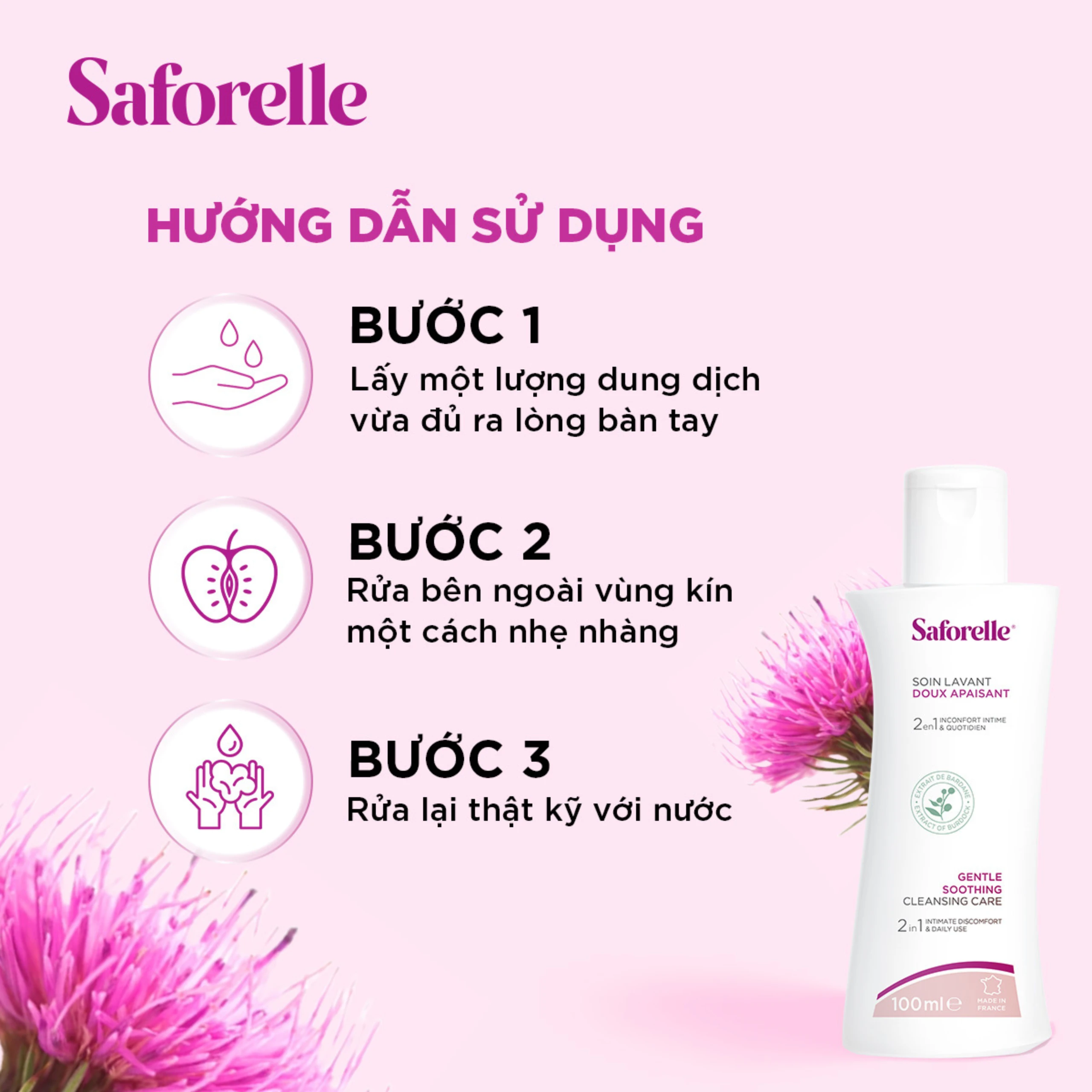 Dung dịch vệ sinh phụ nữ Saforelle Soin Lavant Doux Apaisant 100ml 6